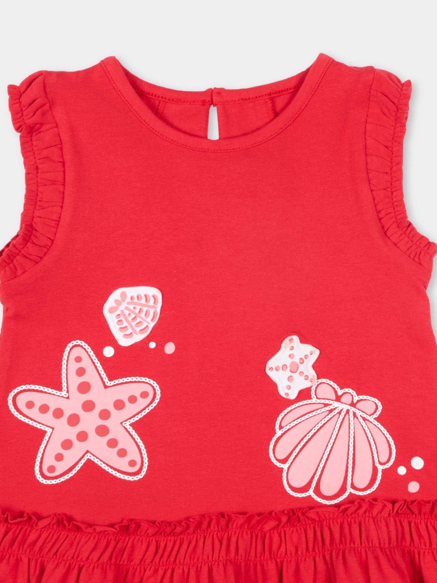 Vestito rosso per neonata con conchiglie,Mayoral,1929 063