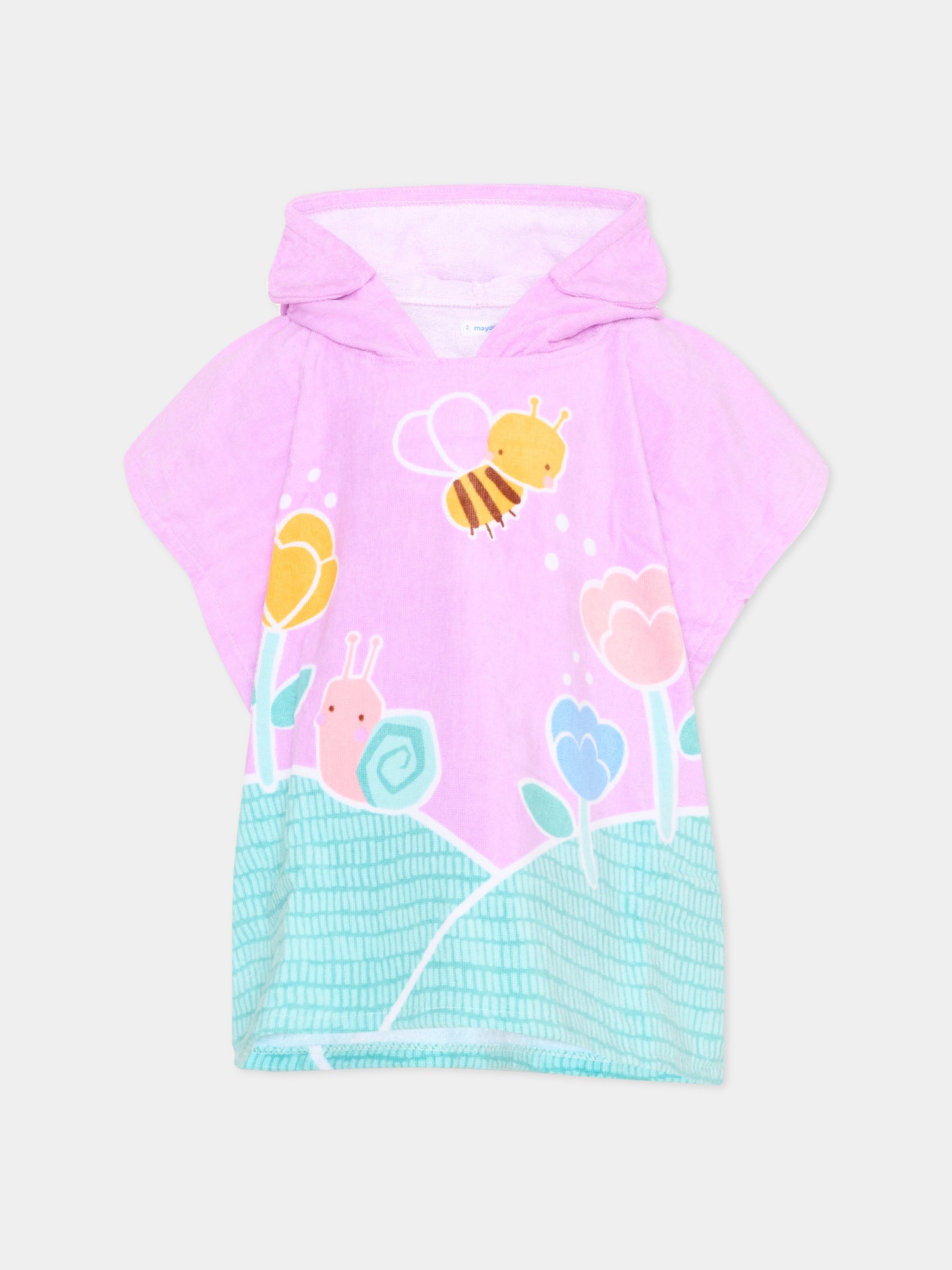 Accappatoio lilla per neonata con api,Mayoral,10165 068