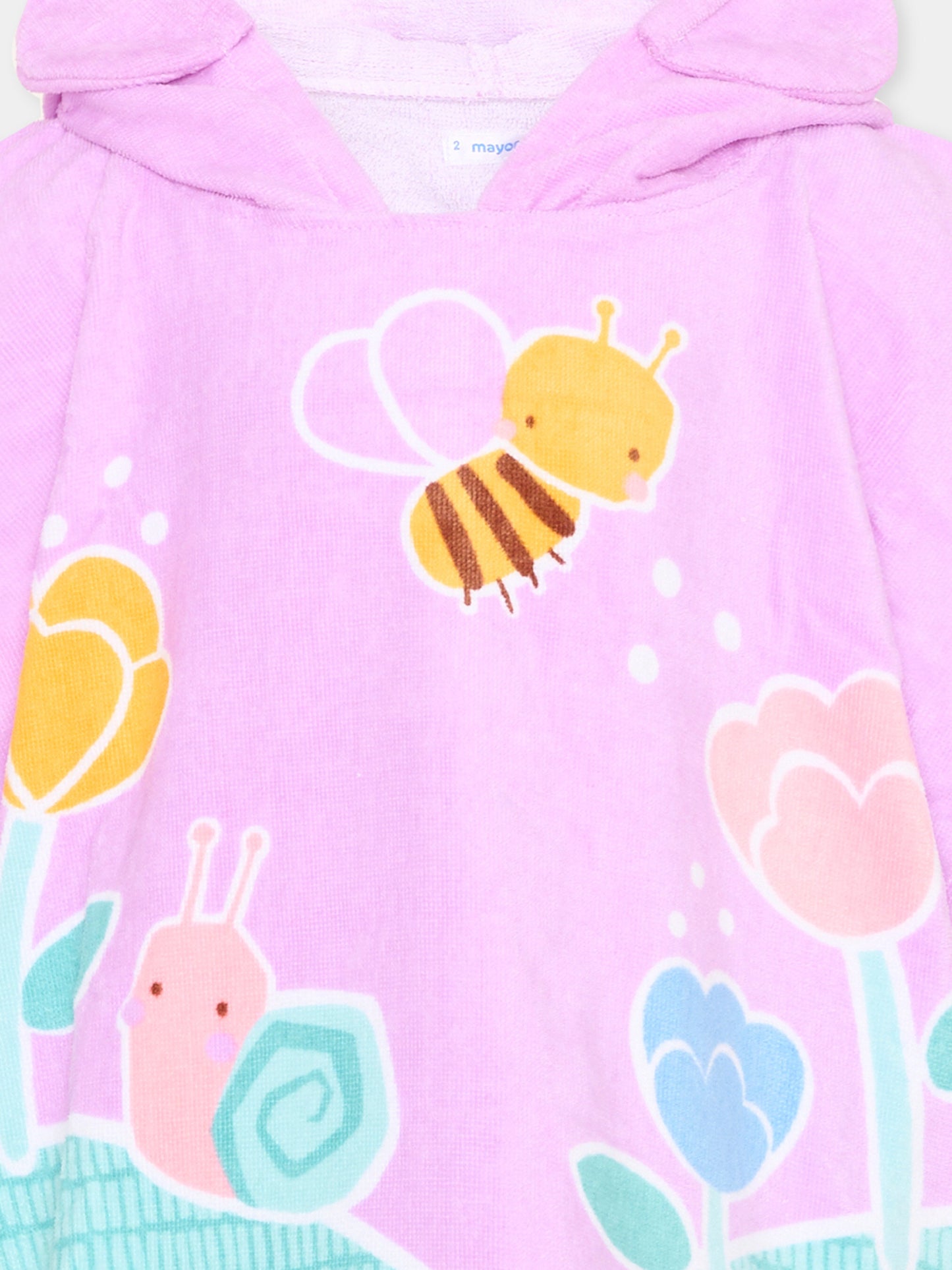 Accappatoio lilla per neonata con api,Mayoral,10165 068