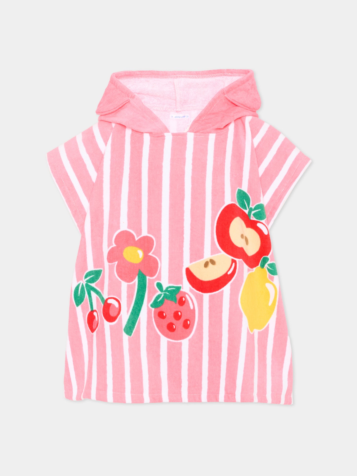 Accappatoio rosa per neonata con frutta,Mayoral,10165 070