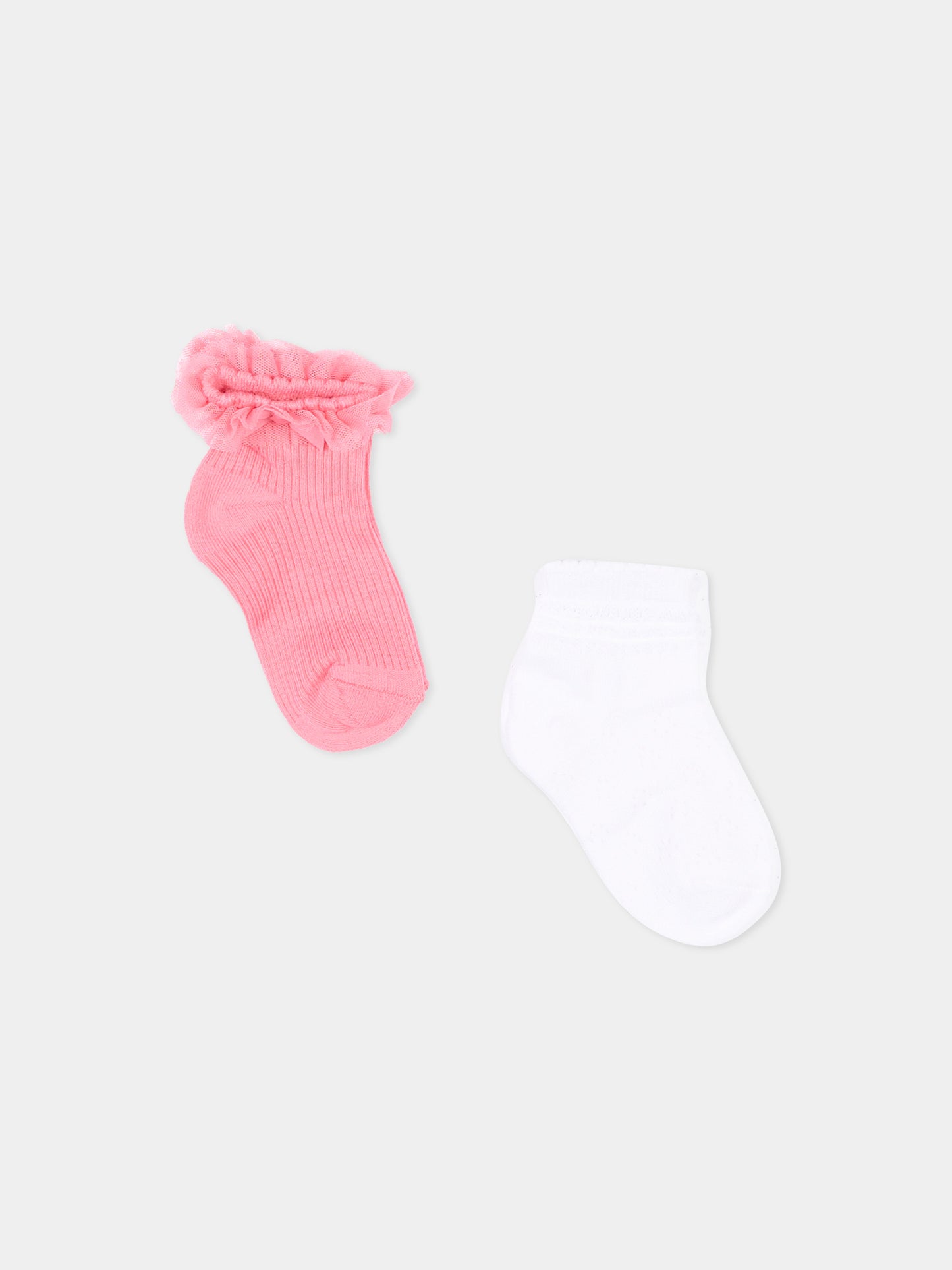 Calzini rosa per neonata con tulle,Mayoral,10140 036