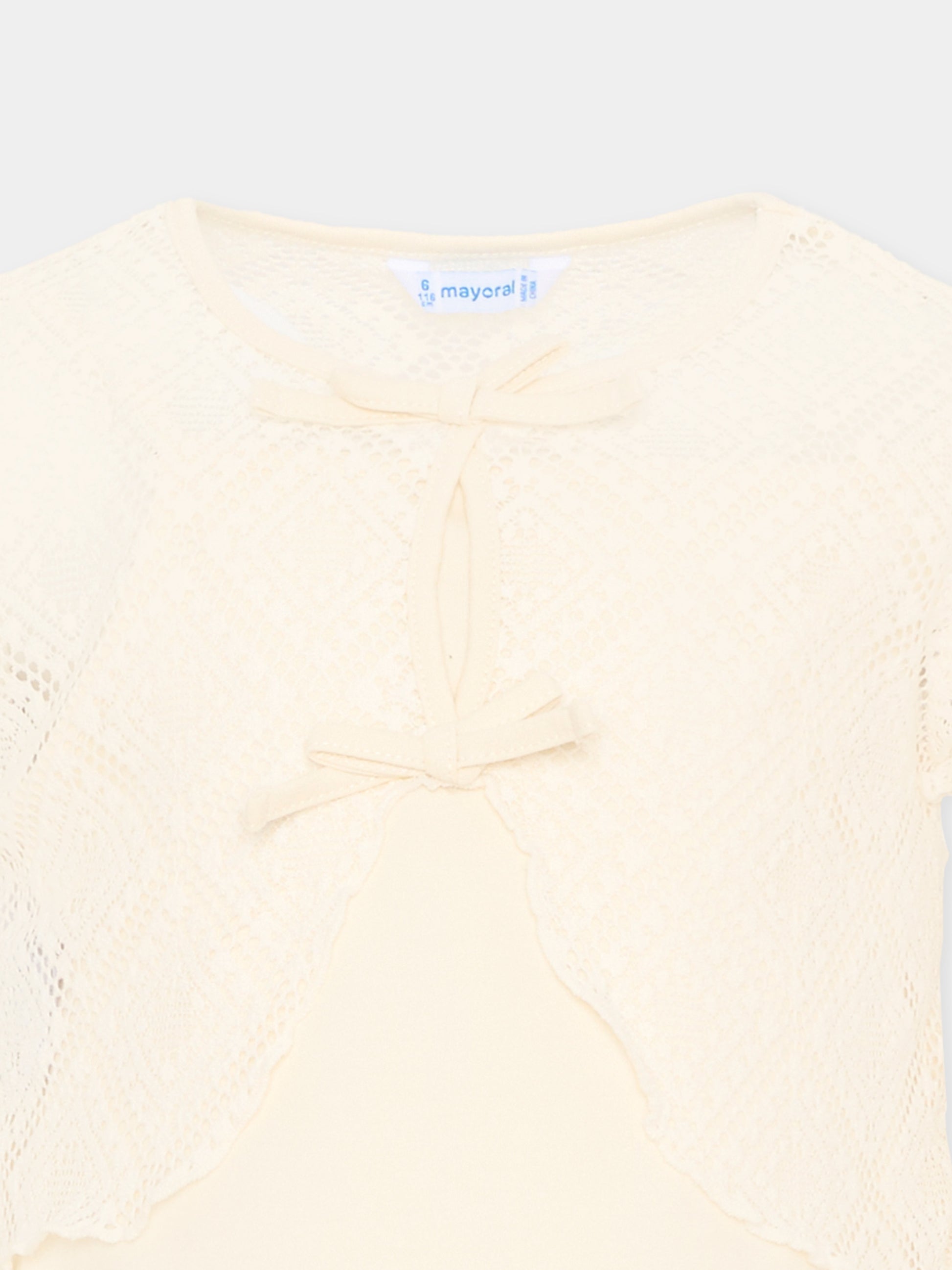 Top avorio in rete per bambina,Mayoral,3015 088