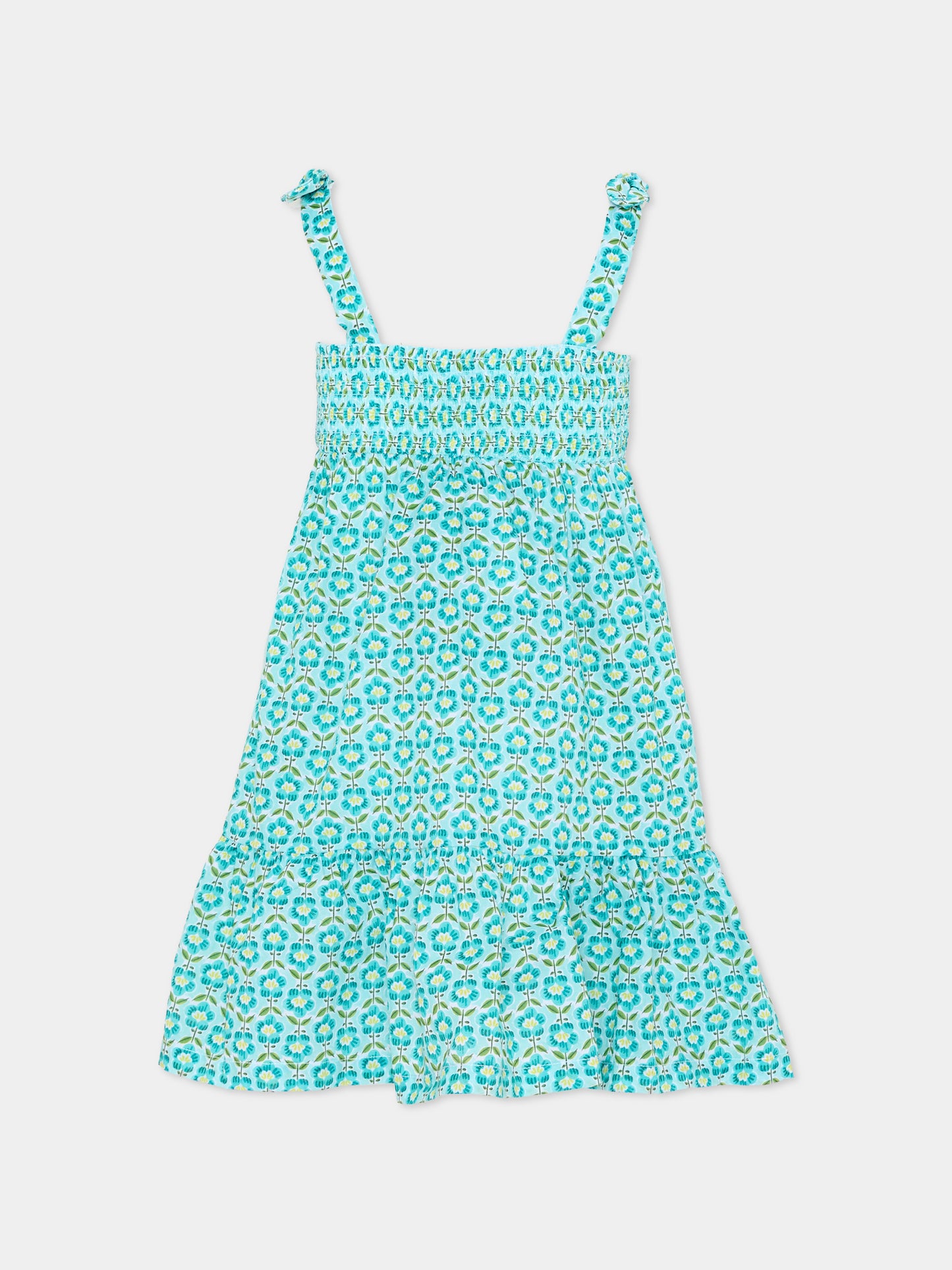 Copricostume azzurro per bambina con stampa floreale,Mayoral,3942 053