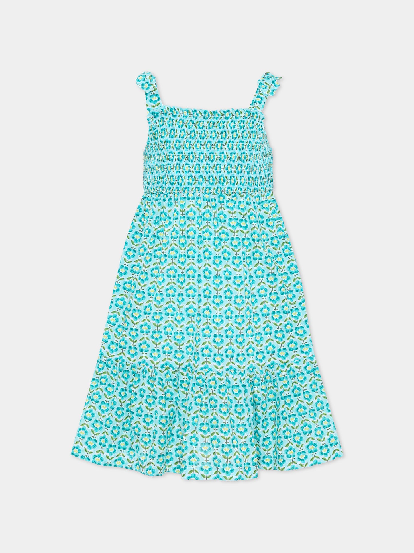 Copricostume azzurro per bambina con stampa floreale,Mayoral,3942 053