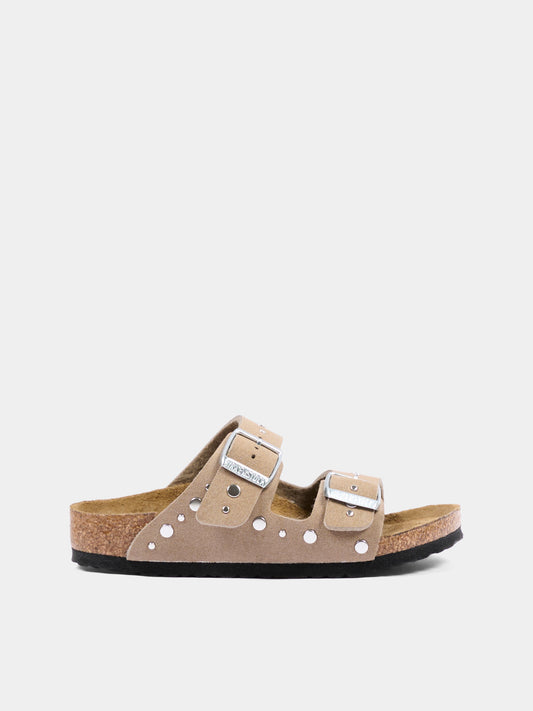 Sandalo beige Arizona Rivet per bambina,Birkenstock,1031708 ARIZONA