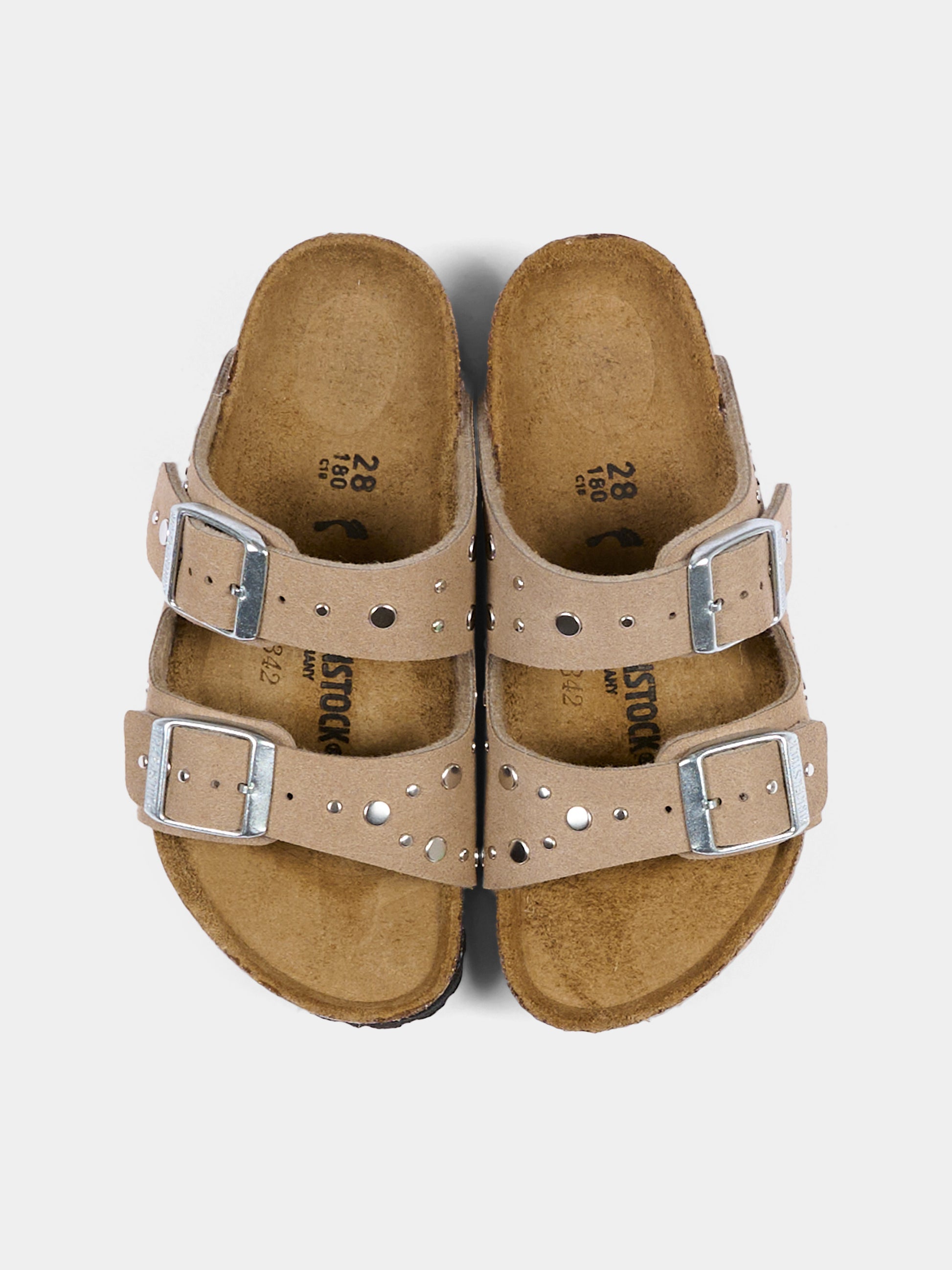 Sandalo beige Arizona Rivet per bambina,Birkenstock,1031708 ARIZONA