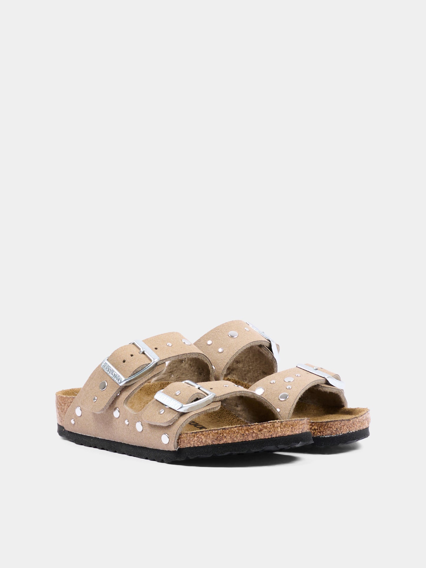 Sandalo beige Arizona Rivet per bambina,Birkenstock,1031708 ARIZONA