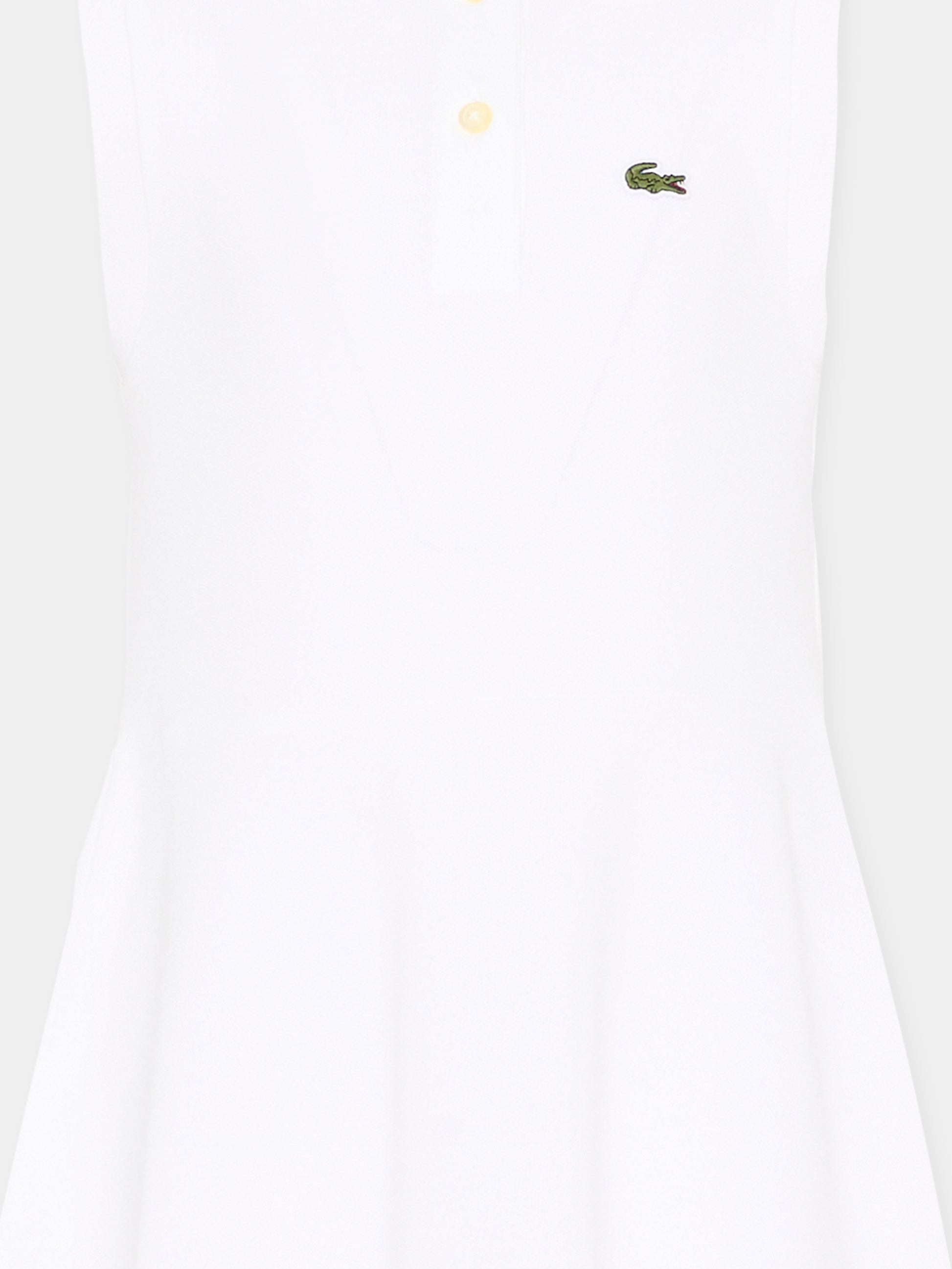 Vestito bianco per bambina con coccodrillo,Lacoste,7496 W8L