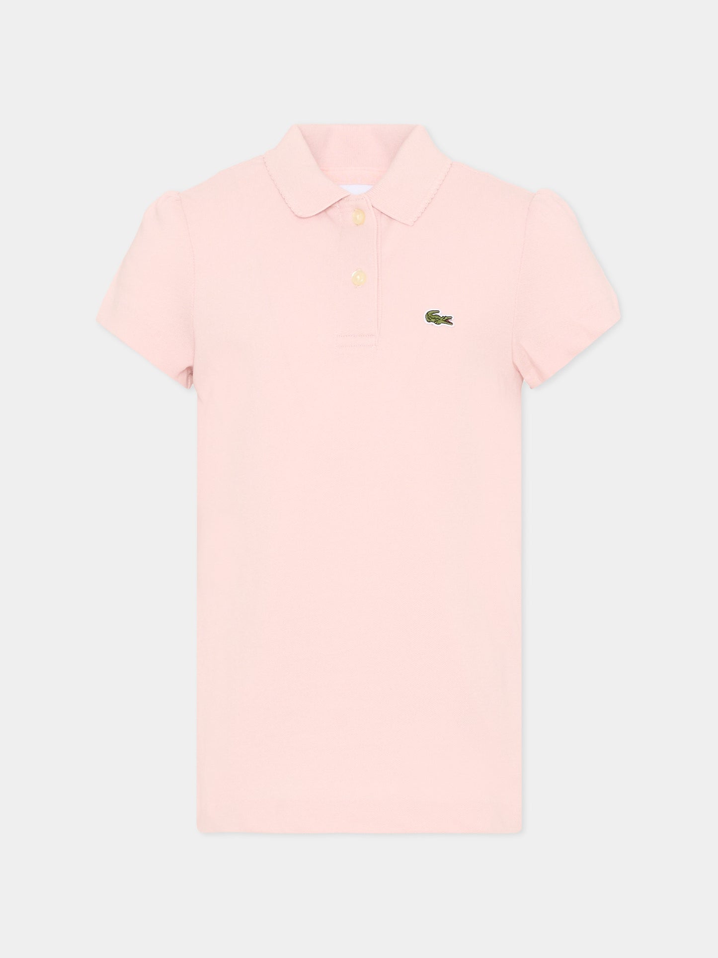 Polo rosa per bambina con logo,Lacoste,7026 AL5