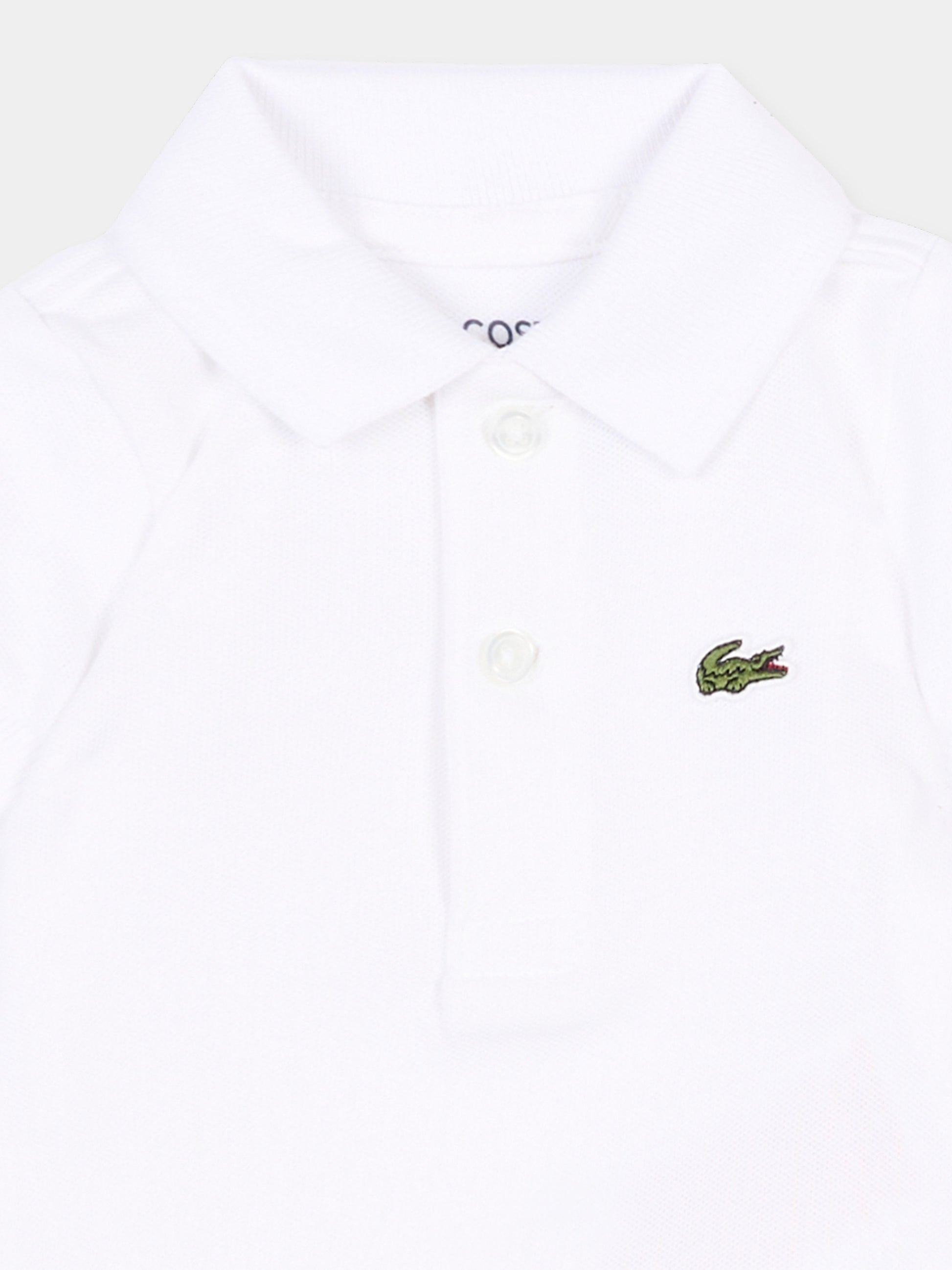 Body bianco per neonato con logo,Lacoste,7118 W8L
