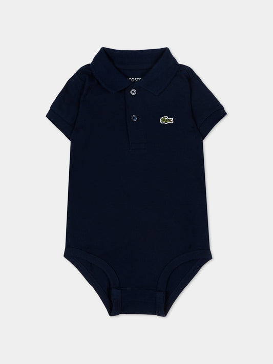 Body blu per neonato con logo,Lacoste,7118 UGW