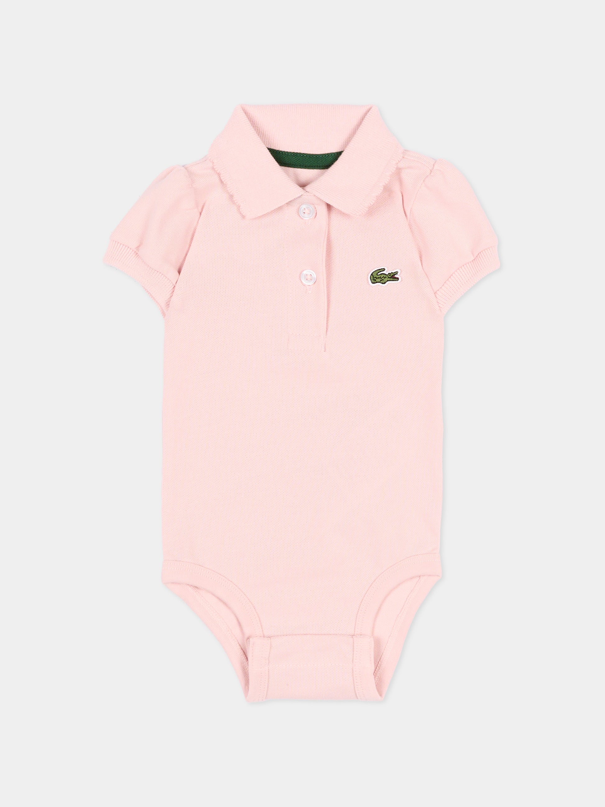 Body rosa per neonata con logo,Lacoste,7120 AL5