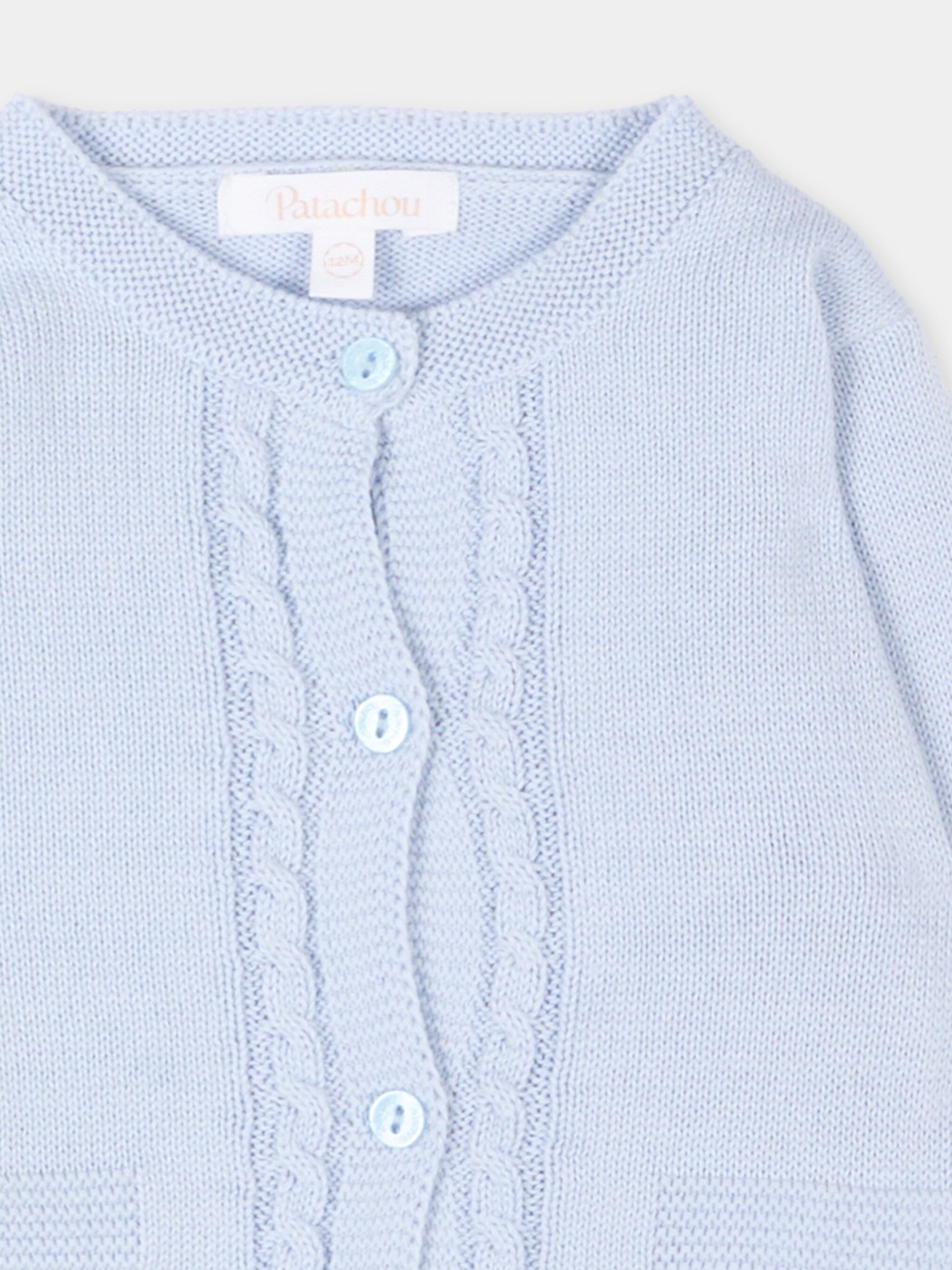 Cardigan celeste per neonato,Patachou,PAP CA4233061 303