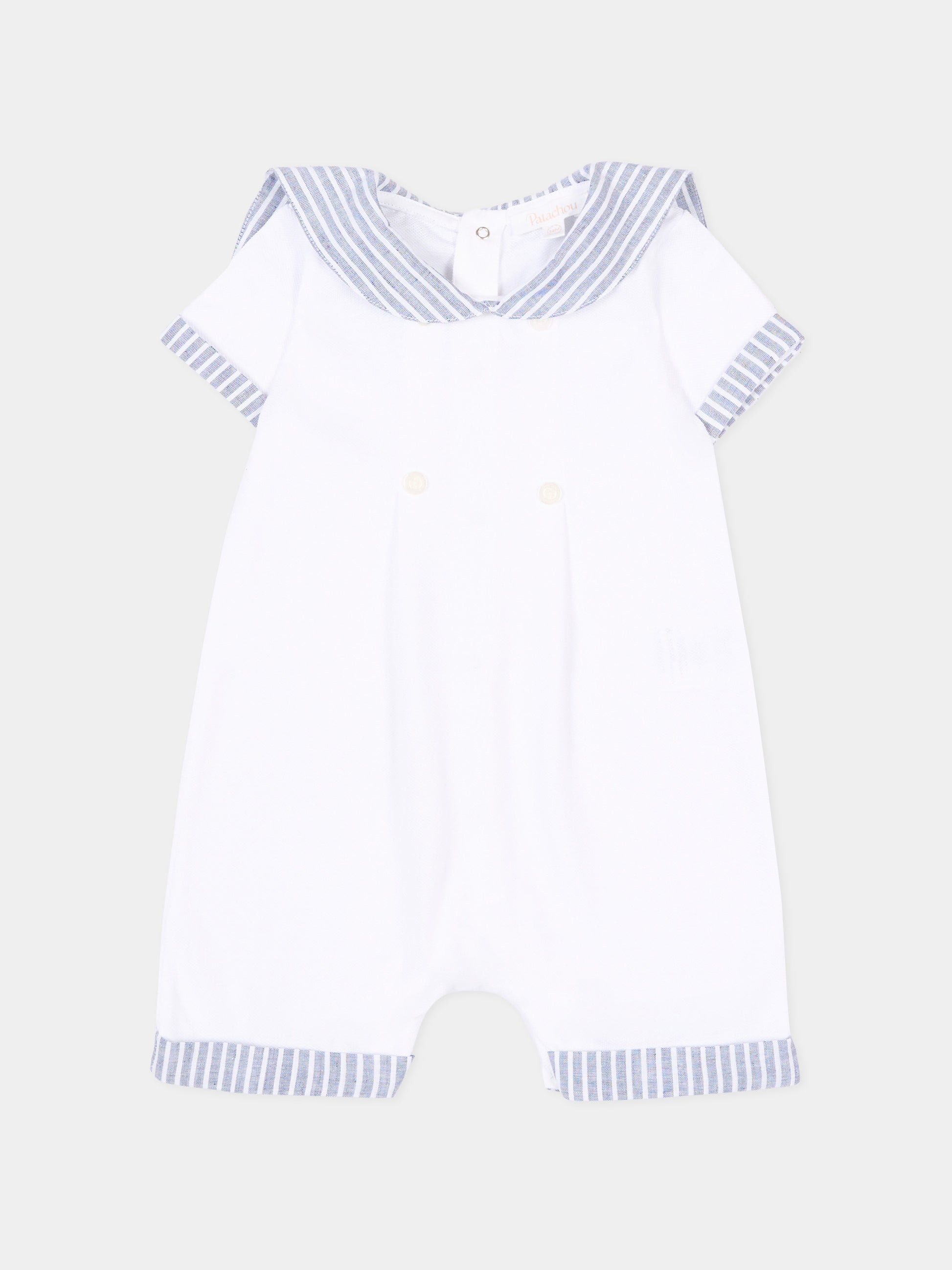 Tutina bianca per neonato a righe,Patachou,PAP MC4233149 000