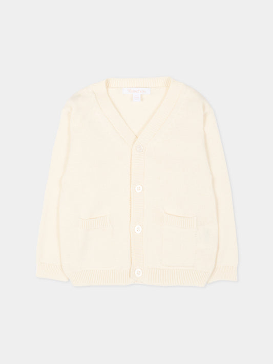 Cardigan avorio per neonato,Patachou,PAP CA4233390 060