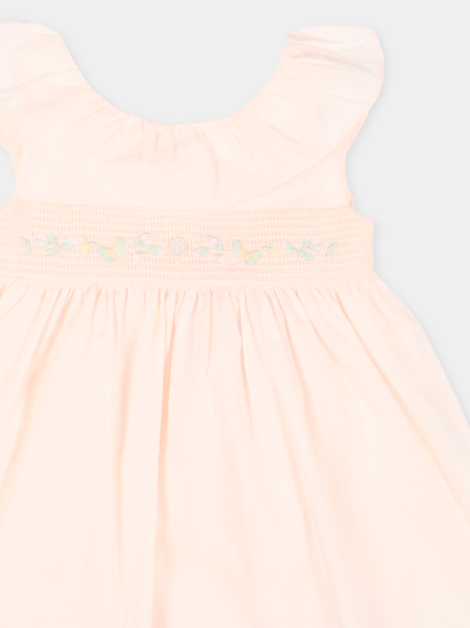 Abito rosa per bambina con fiori ricamati,Patachou,PAP VT4233221 848