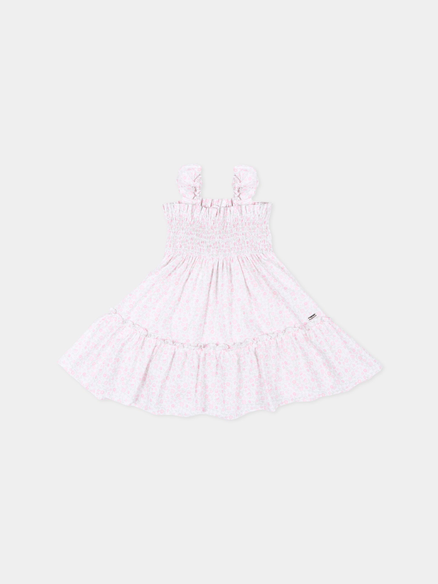 Vestito rosa per neonata con stampa floreale,Patachou,PAP VET4233621 Z0155