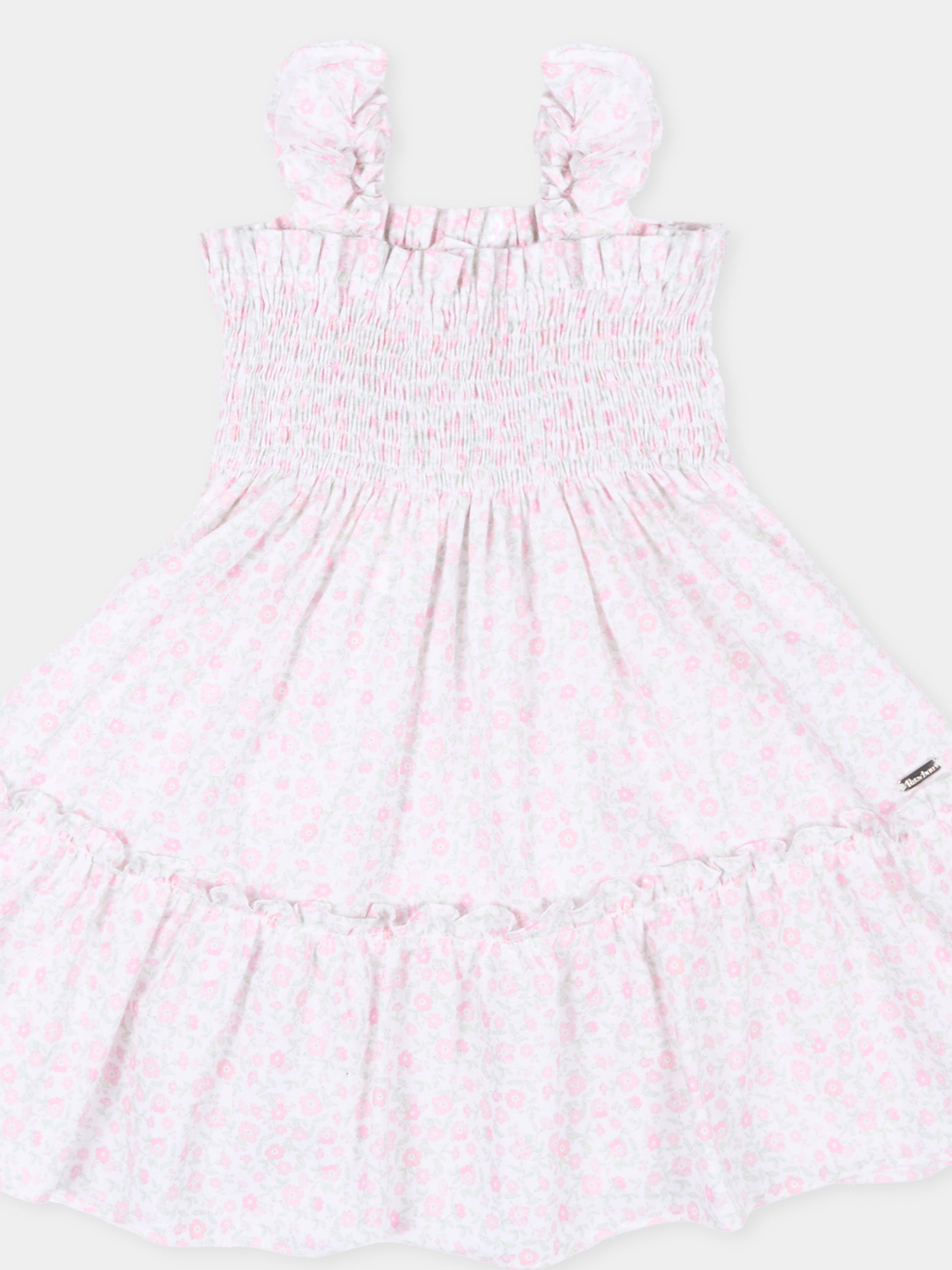 Vestito rosa per neonata con stampa floreale,Patachou,PAP VET4233621 Z0155