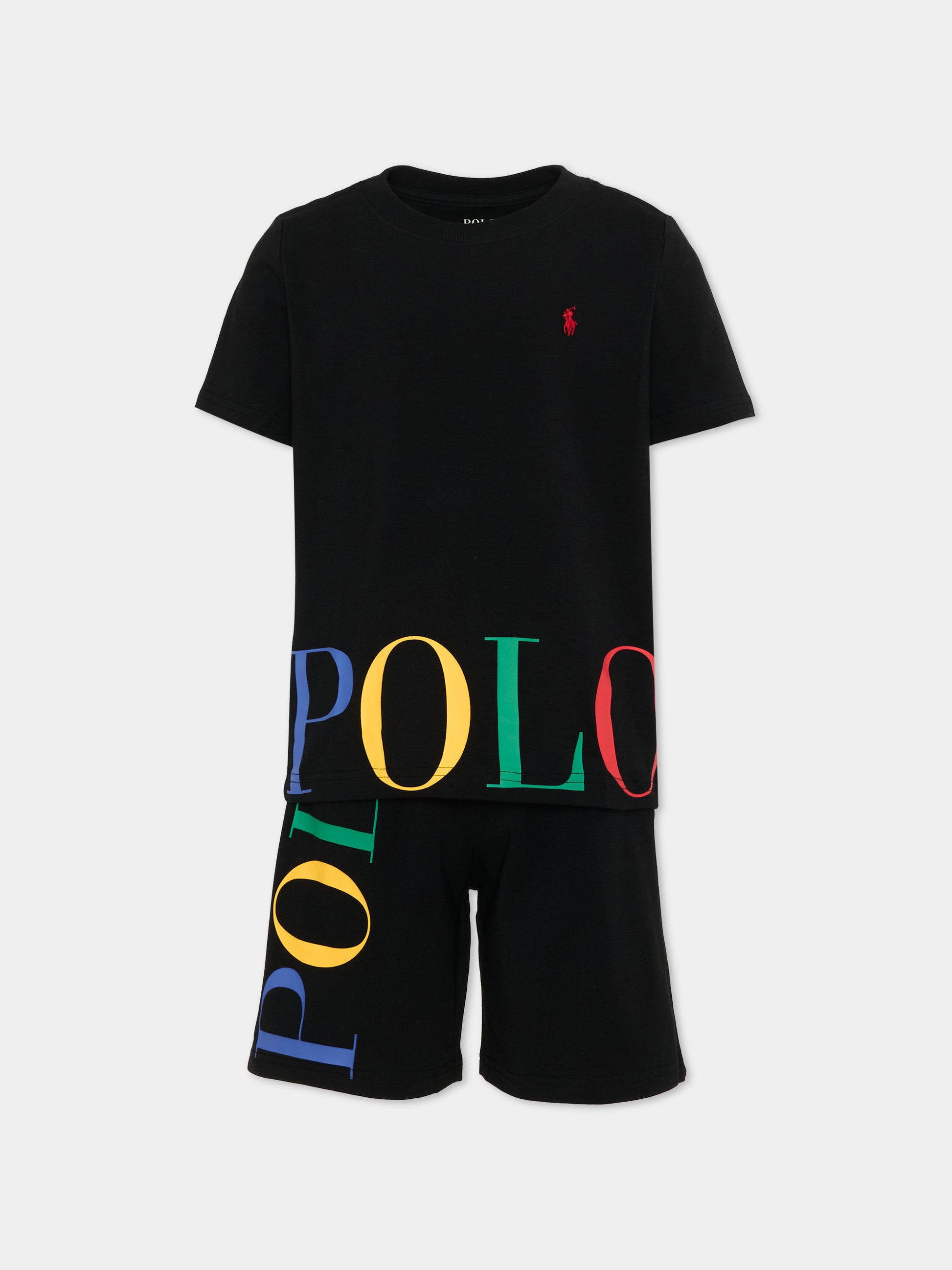 Pigiama nero per bambino con logo,Ralph Lauren Kids,8P0287 G9O