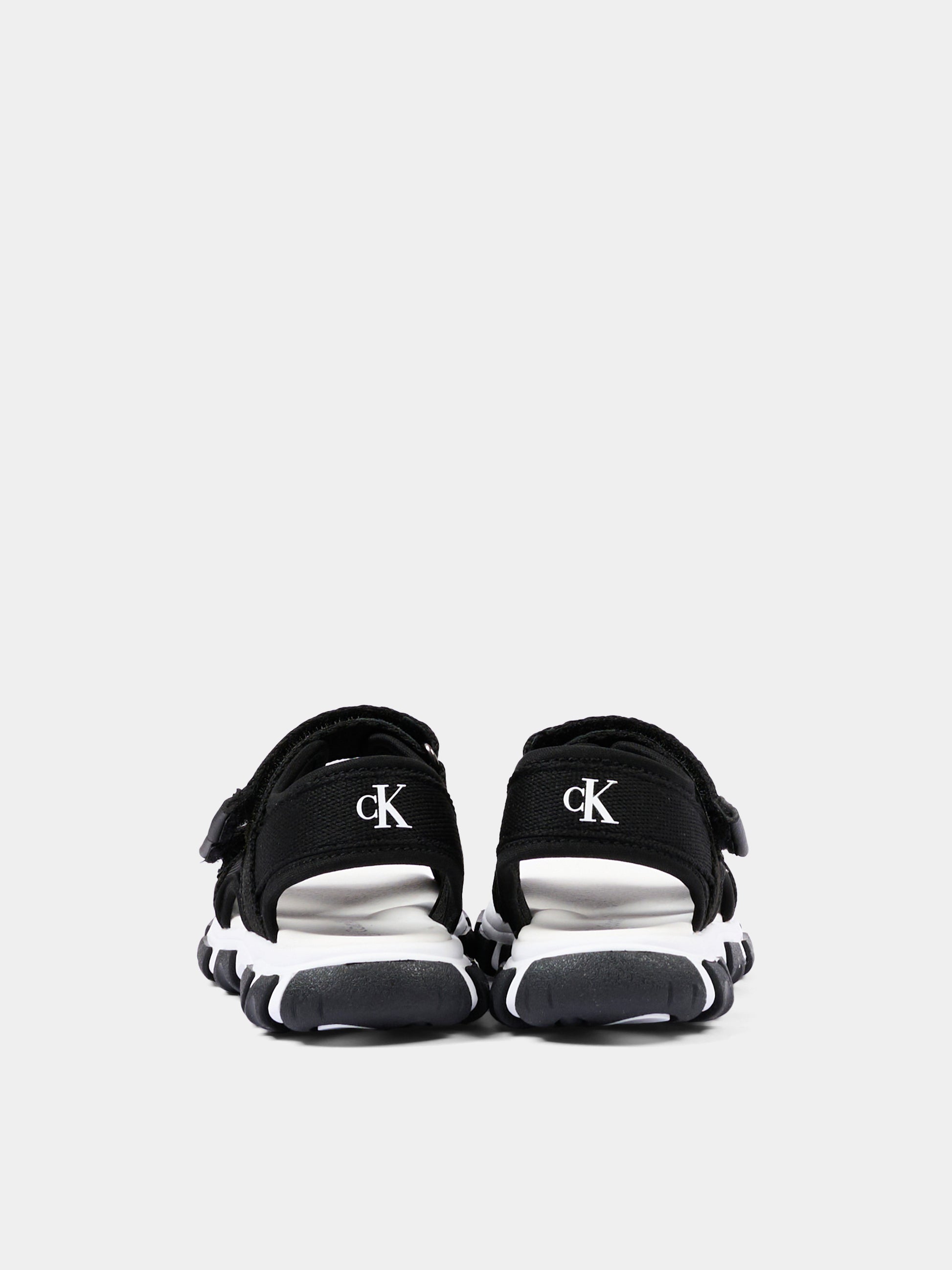 Sandali nero per bambini con logo,Calvin Klein Kids,V1B2 83321 1564999