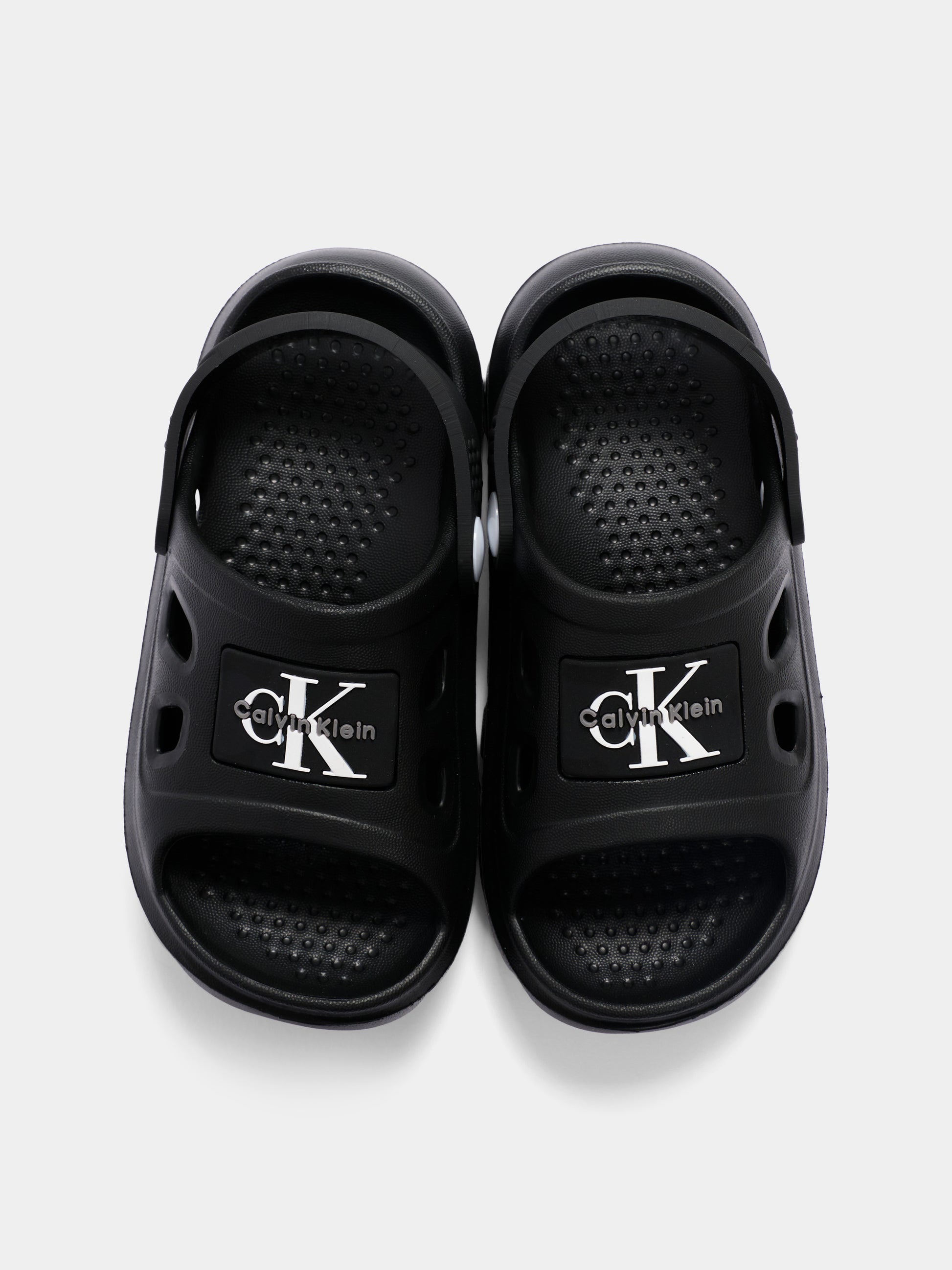 Sandali neri per bambini con logo,Calvin Klein Kids,V1XF 83326 0083999