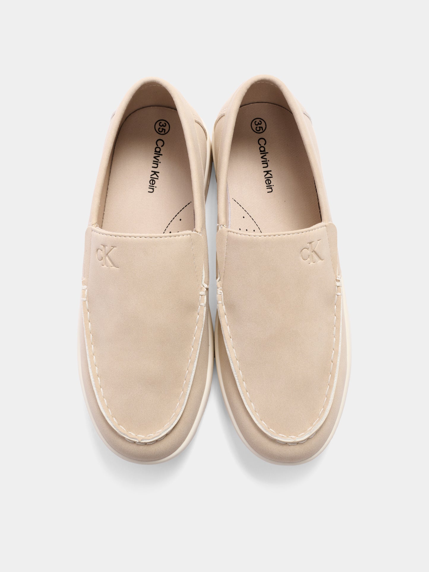 Mocassini beige per bambino con logo,Calvin Klein Kids,V3B4 83283 0315500