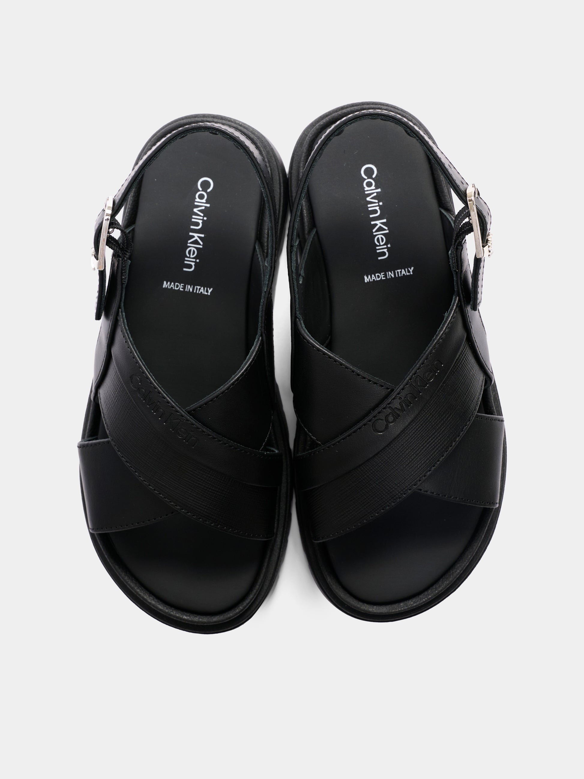 Sandali neri per bambina con logo,Calvin Klein Kids,V4B2 83363 0092999