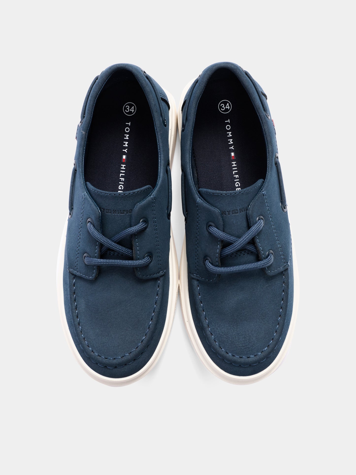 Mocassini blu per bambino con logo,Tommy Hilfiger Junior,T3B4 34352 0315800