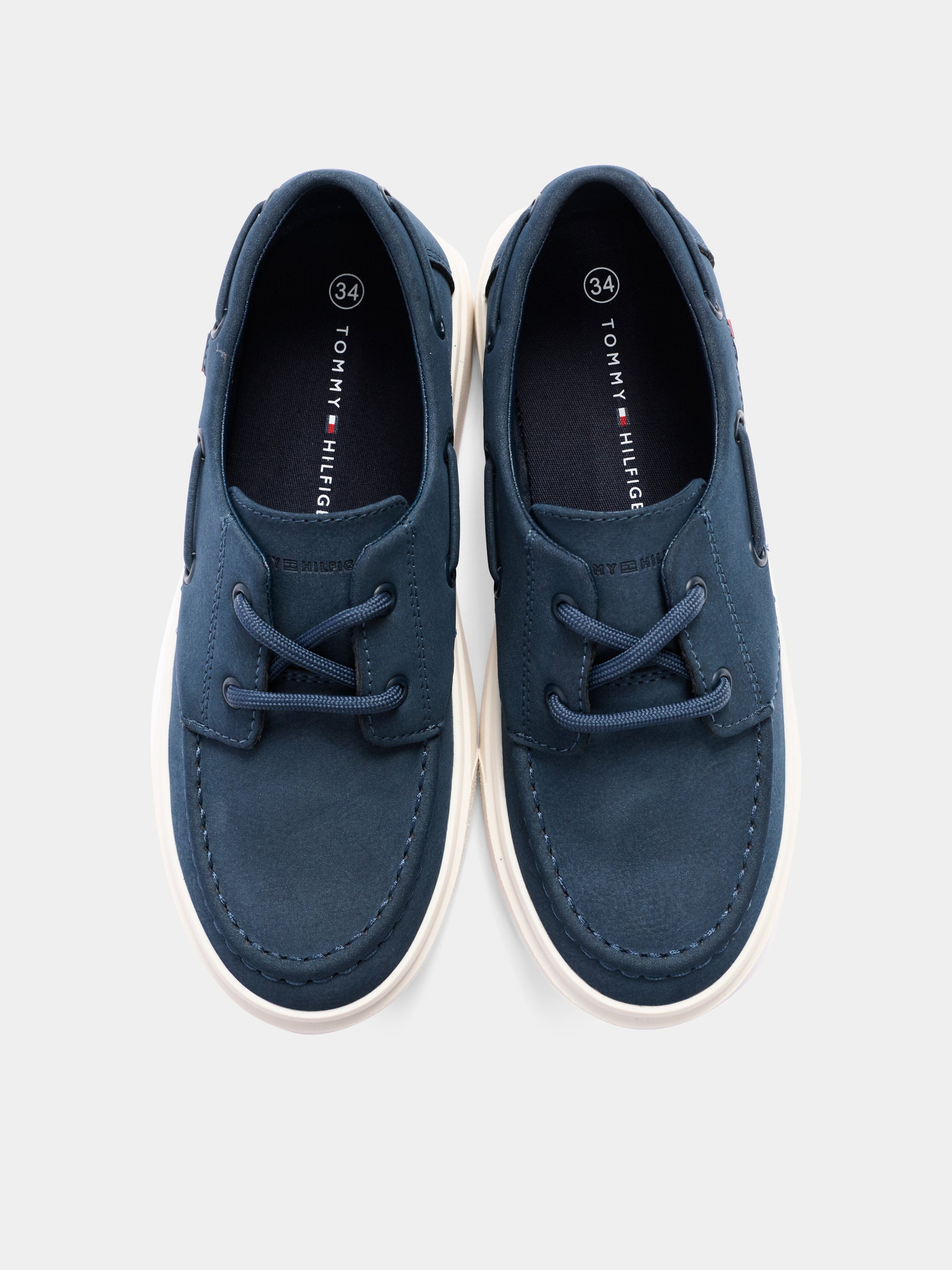 Mocassini blu per bambino con logo,Tommy Hilfiger Junior,T3B4 34352 0315800