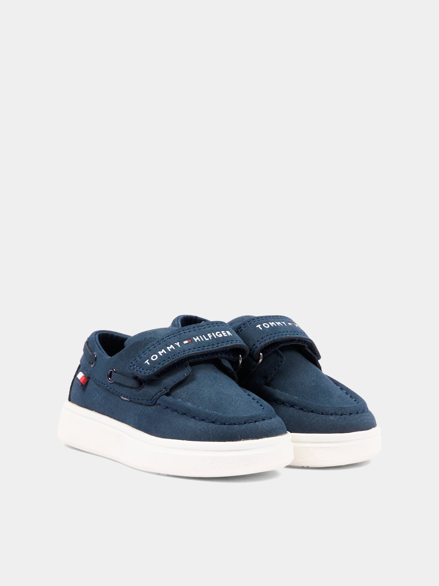 Mocassini blu per bambino con logo,Tommy Hilfiger Junior,T1B4 34340 0315800