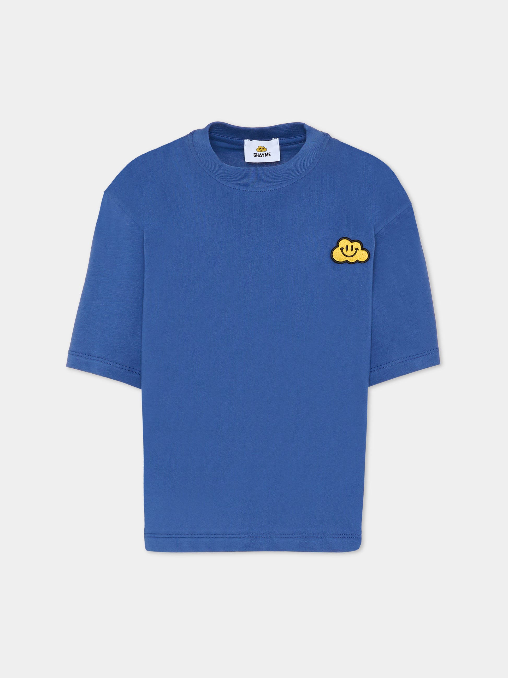 T-shirt blu per bambini con nuvola gialla,Ghayme,F5GAJUTH006 067