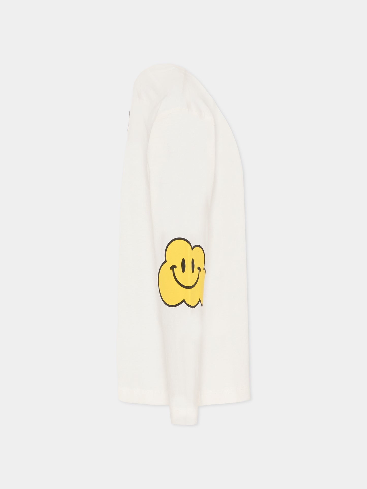 T-shirt bianca per bambini con nuvola gialla e scritta,Ghayme,F5GAJUTH004 002