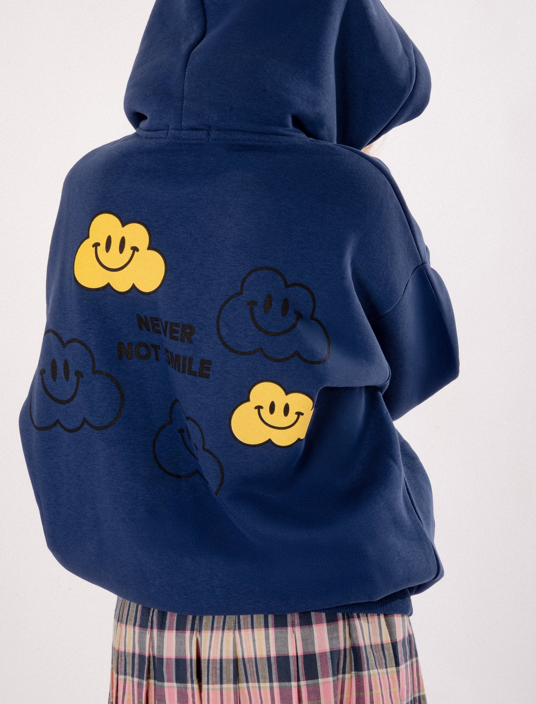 Felpa blu per bambini con nuvola gialla e scritta,Ghayme,F5GAJUHS003 067