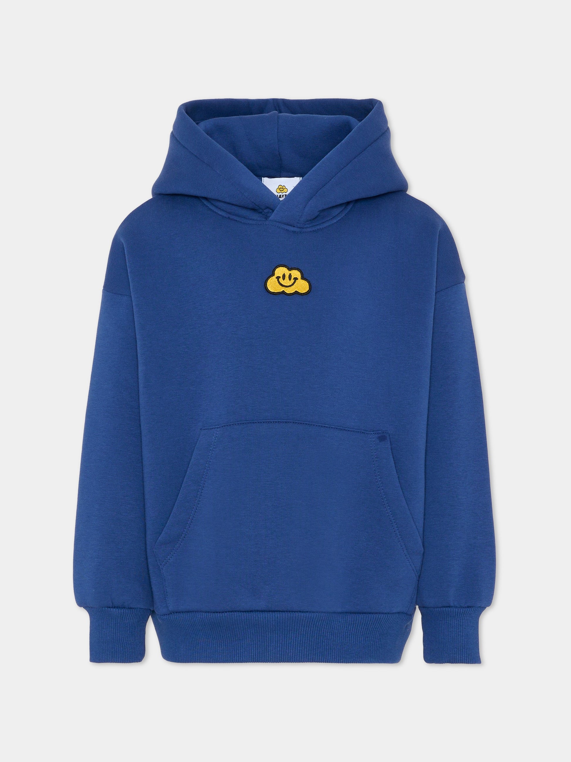 Felpa blu per bambini con nuvola gialla e scritta,Ghayme,F5GAJUHS003 067