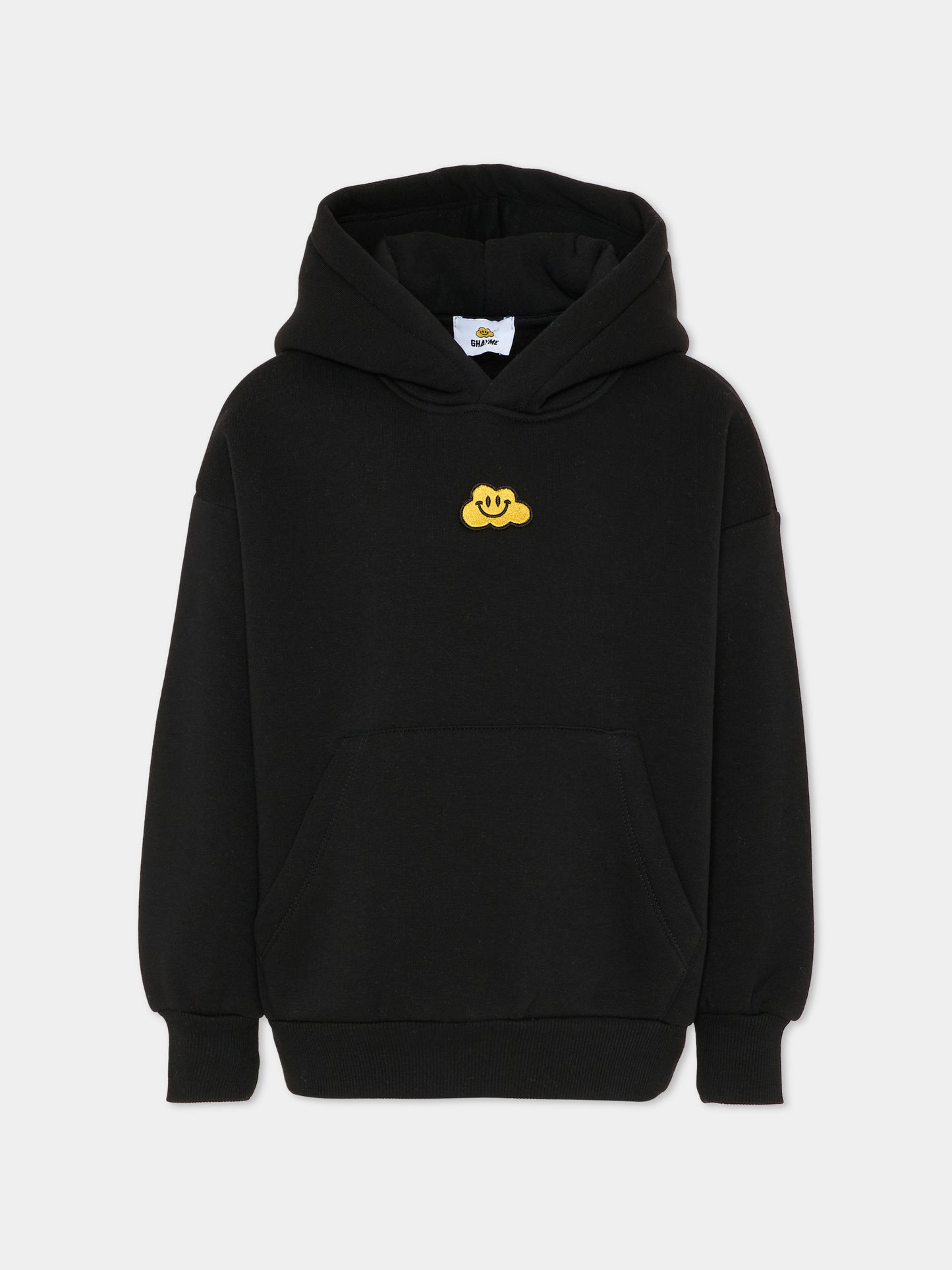 Felpa nera per bambini con nuvola gialla e scritta,Ghayme,F5GAJUHS003 110