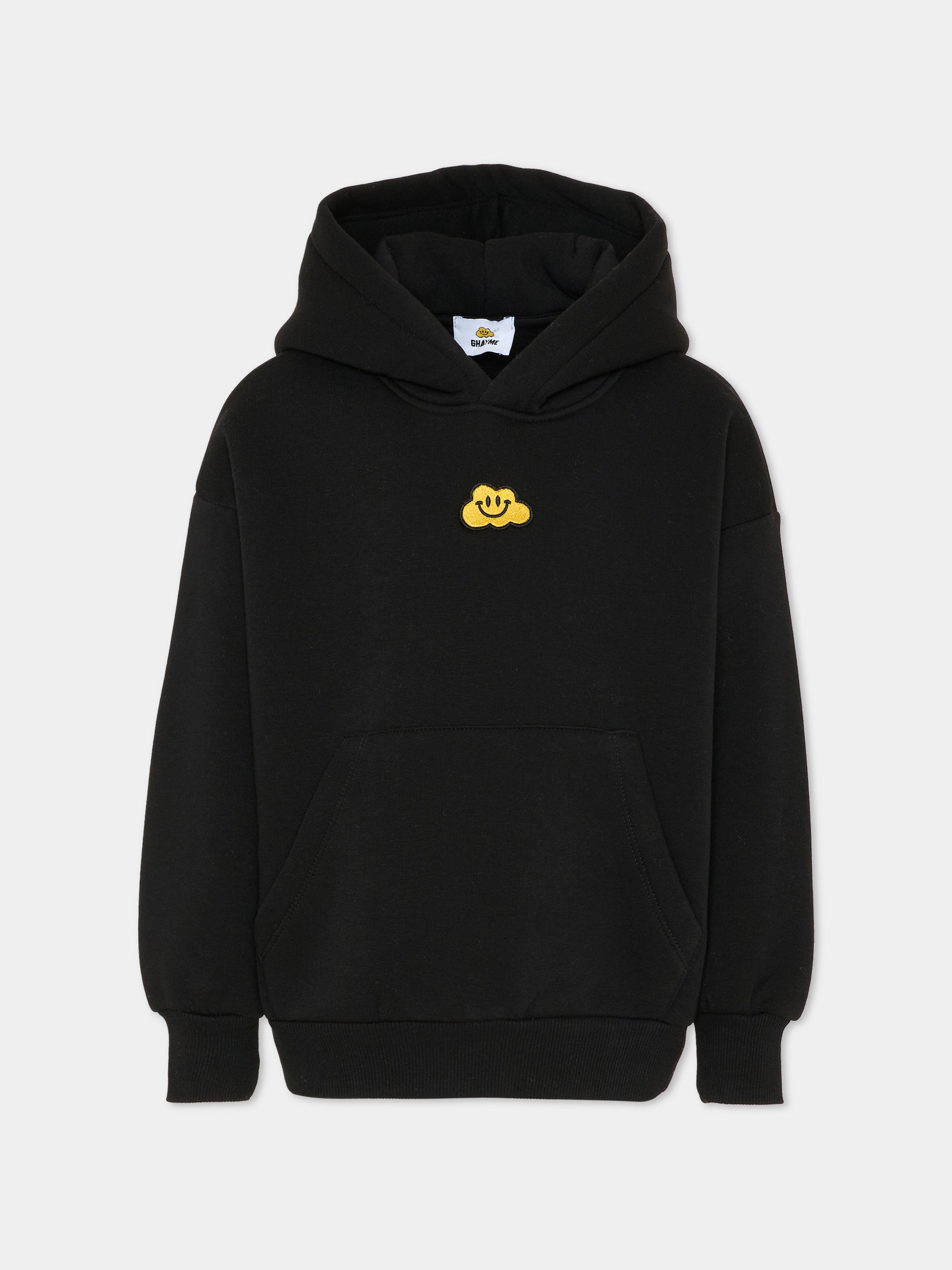 Felpa nera per bambini con nuvola gialla e scritta,Ghayme,F5GAJUHS003 110