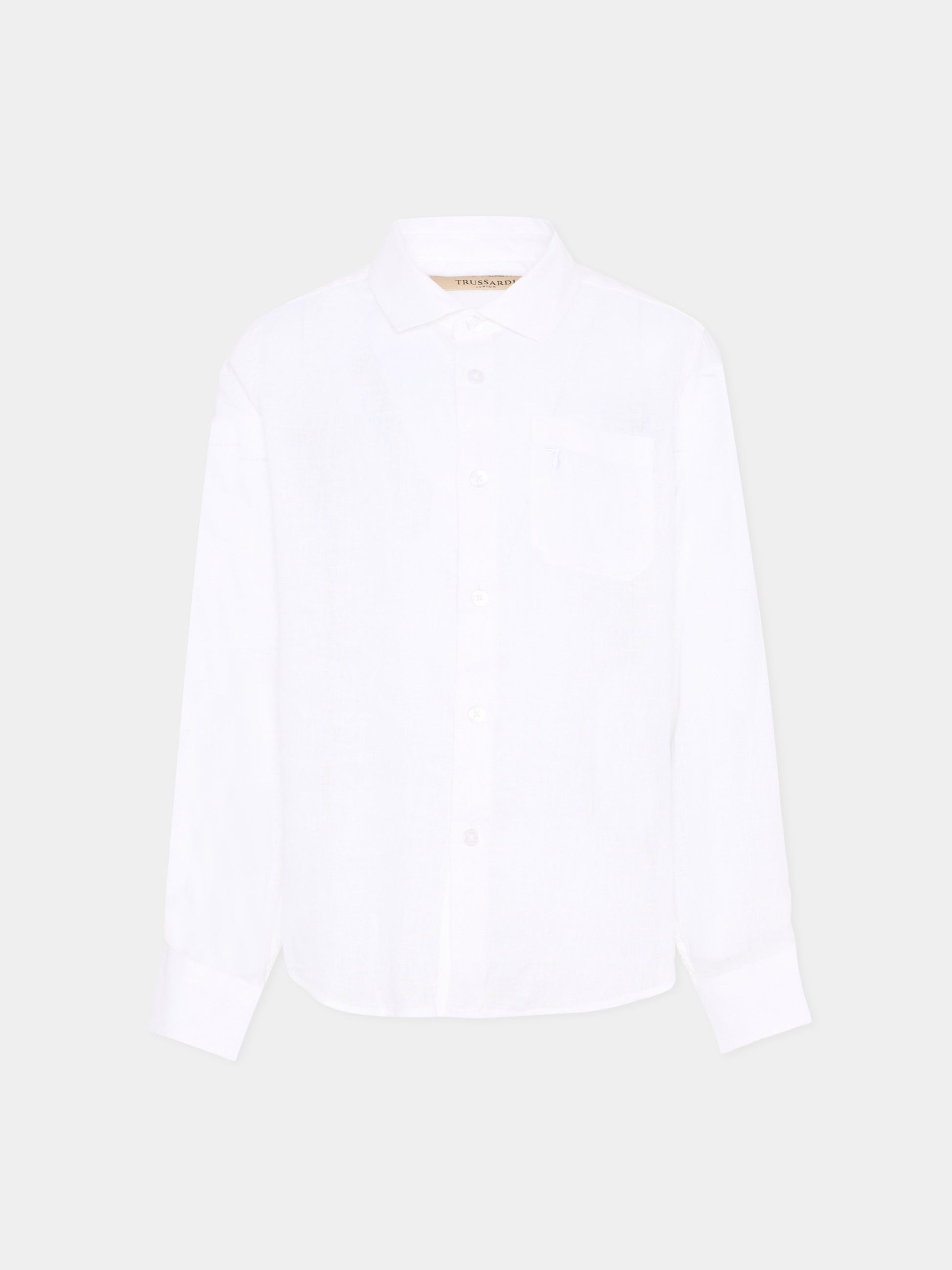 Camicia bianca per bambino con levriero,Trussardi Junior,TBP26065CA WHITE