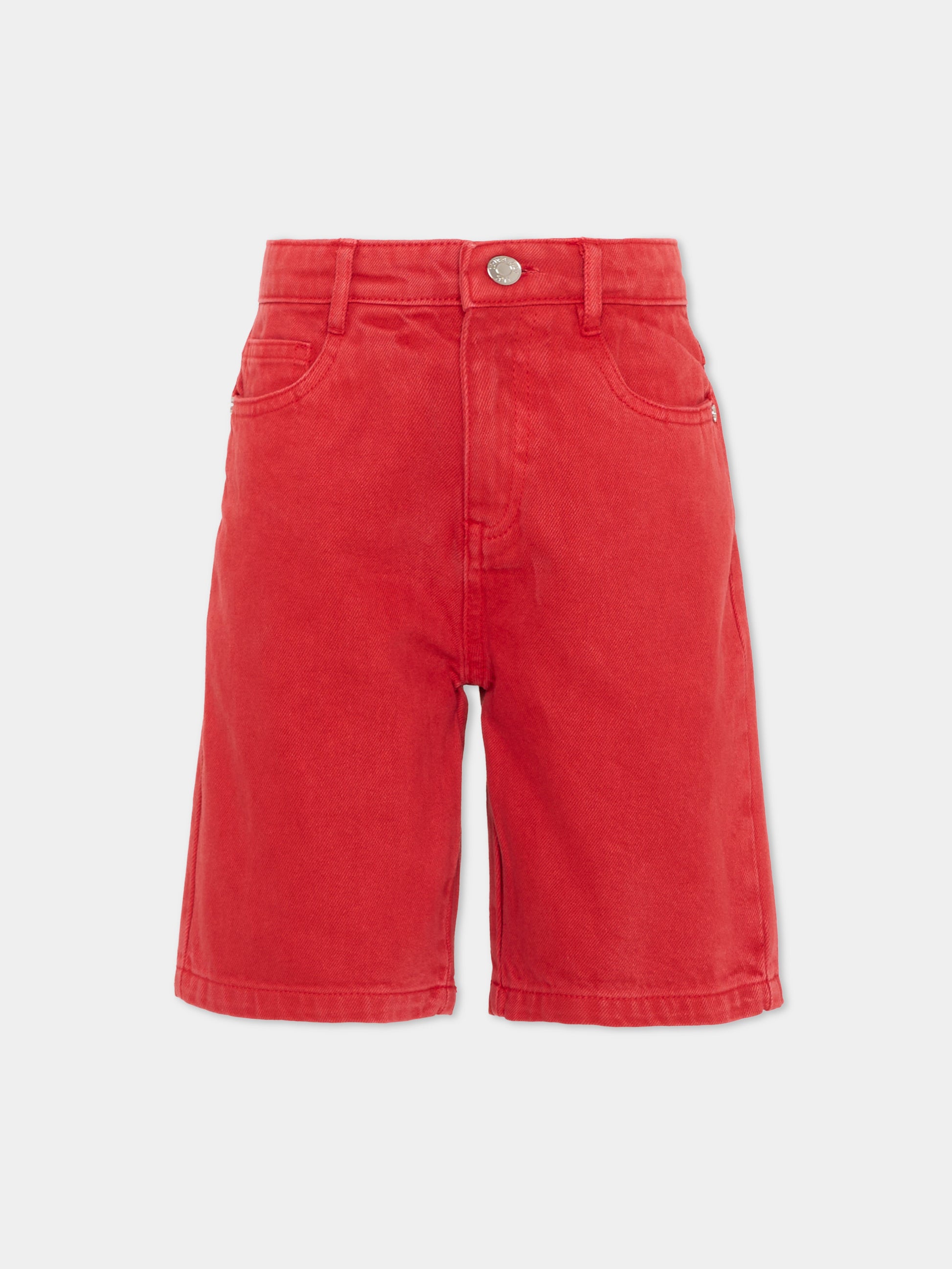 Shorts rossi per bambino in denim,Trussardi Junior,TBP26022BE RED LYCHEE