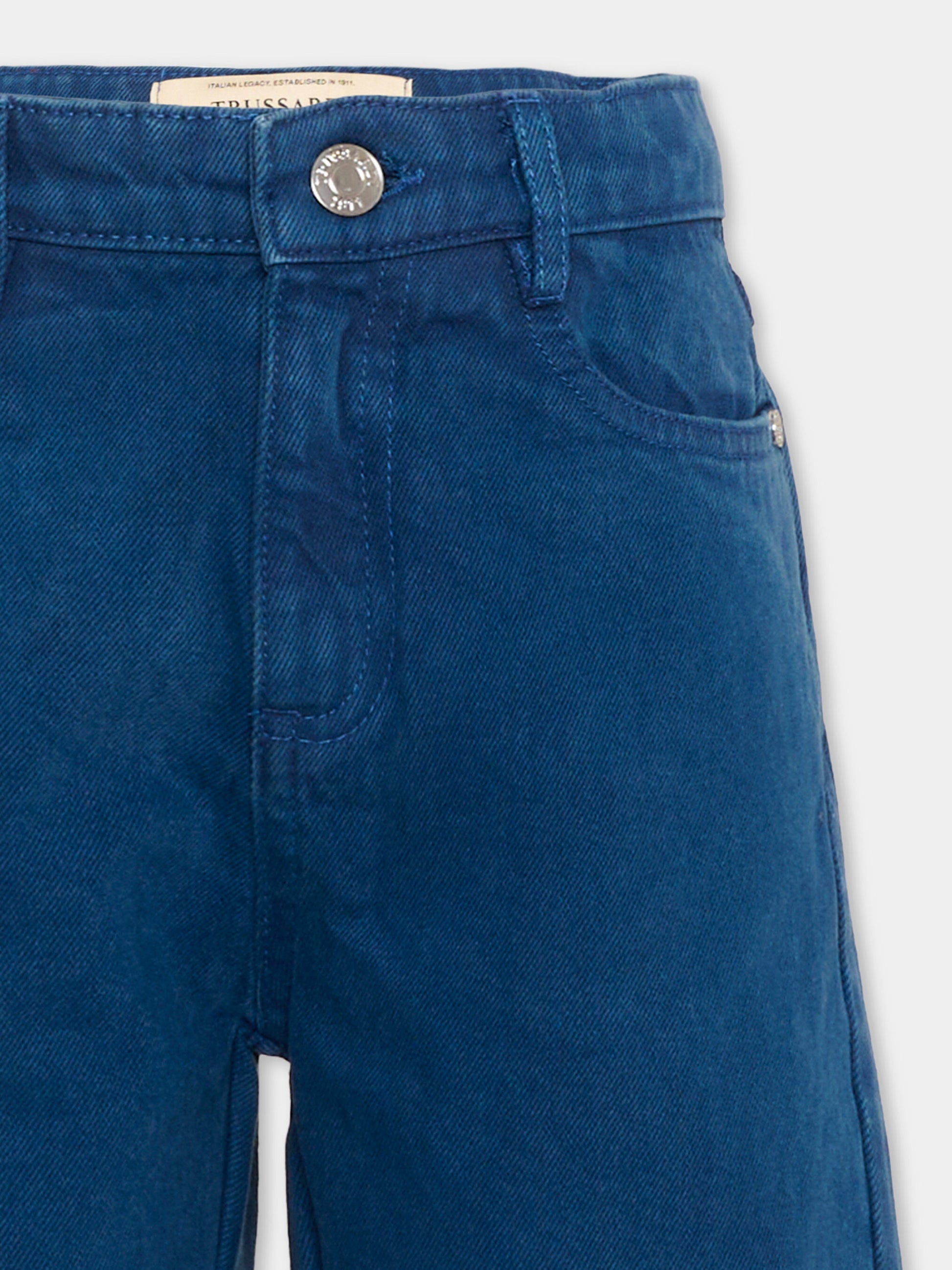 Shorts blu per bambino in denim,Trussardi Junior,TBP26022BE BLUE ESTATE