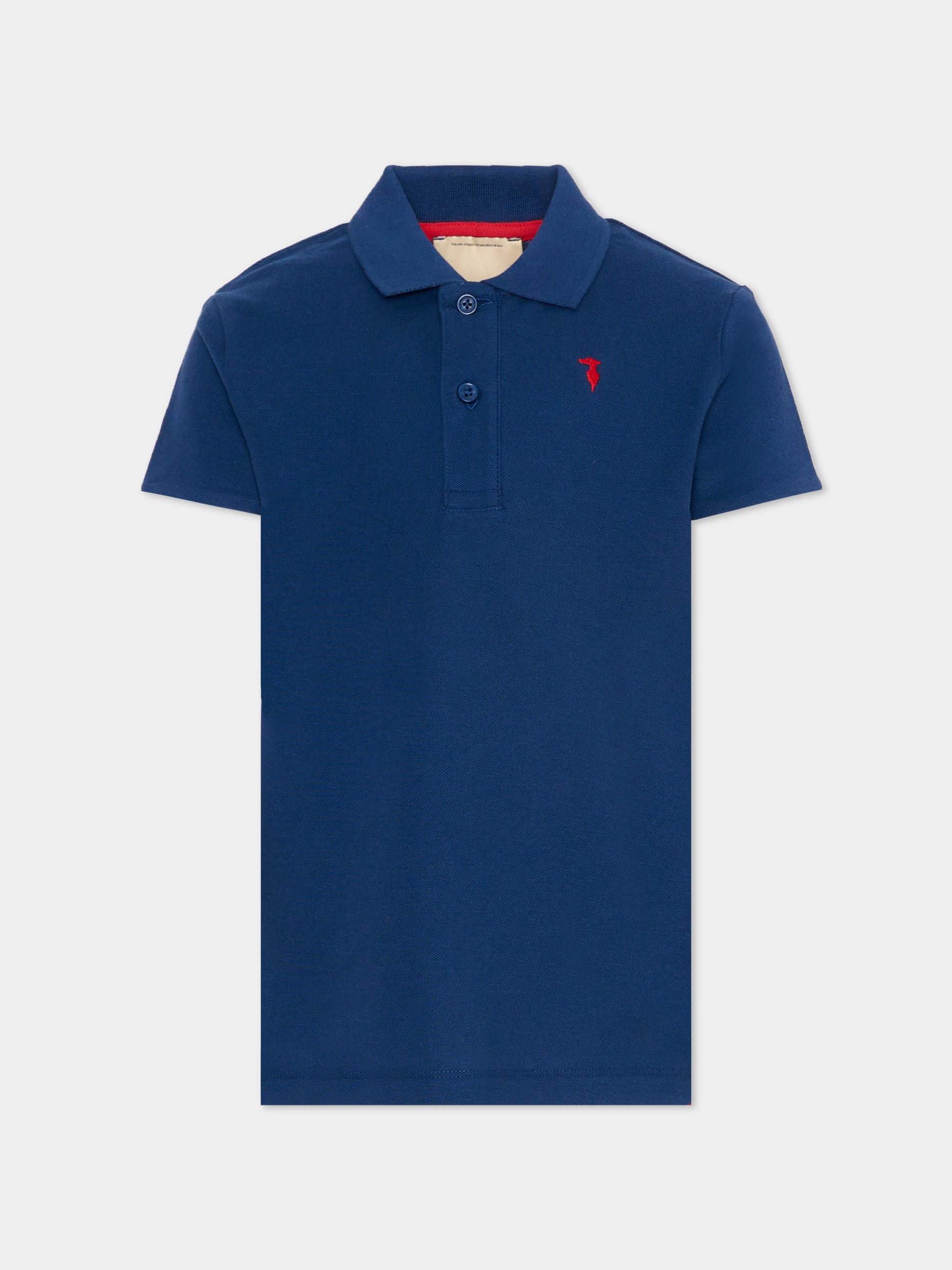 Polo blu per bambino con levriero,Trussardi Junior,TBP26006PO BLUE ESTATE