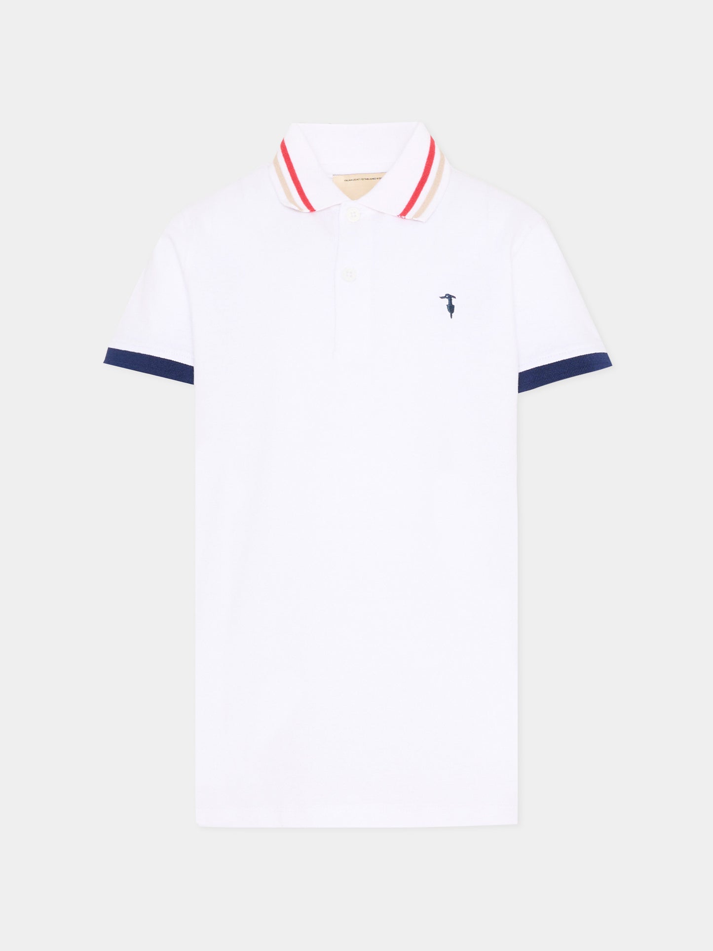 Polo bianca per bambino con levriero,Trussardi Junior,TBP26048PO WHITE