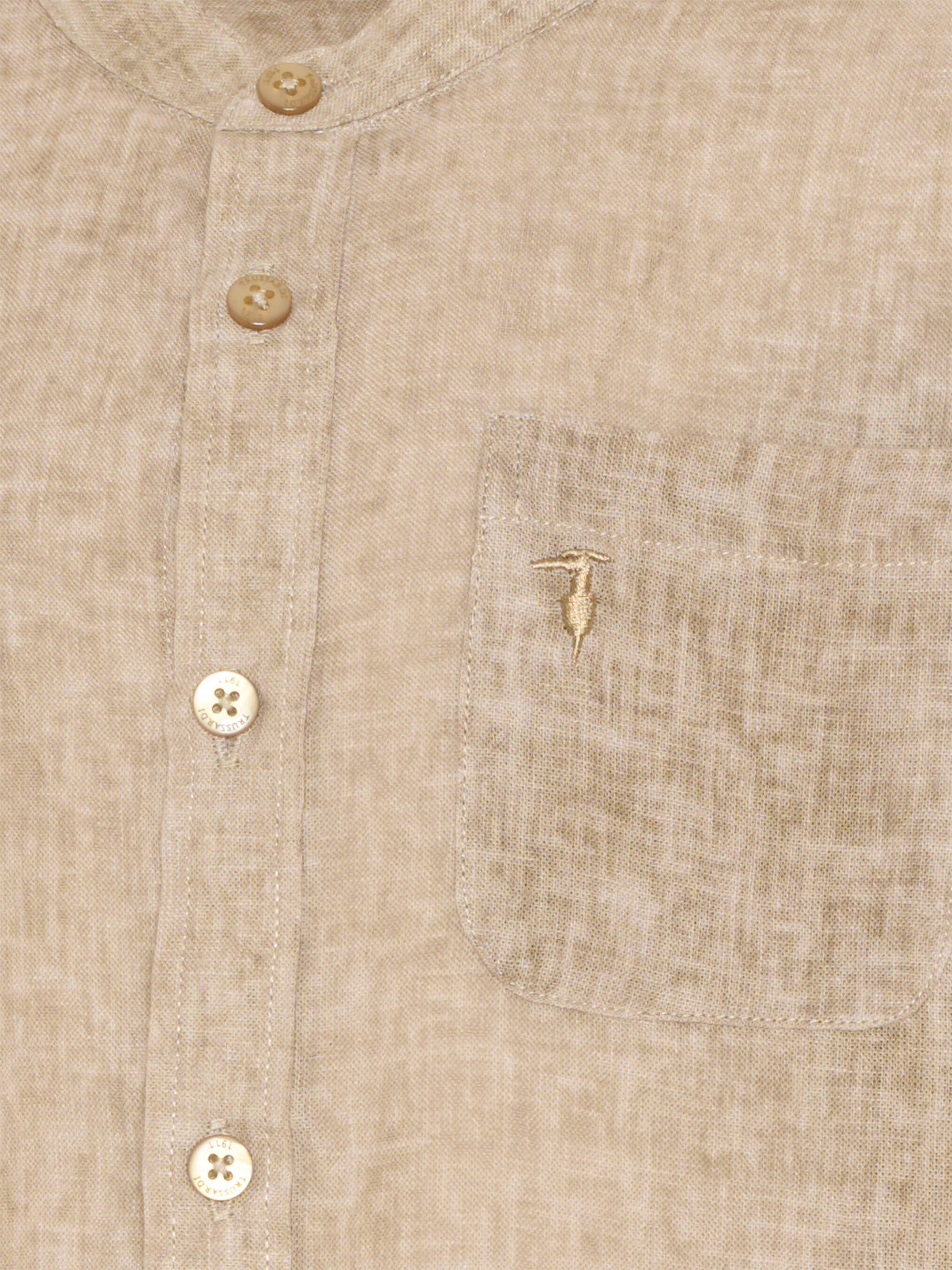 Camicia beige per bambino con levriero,Trussardi Junior,TBP26140CA BROWN INCENSE