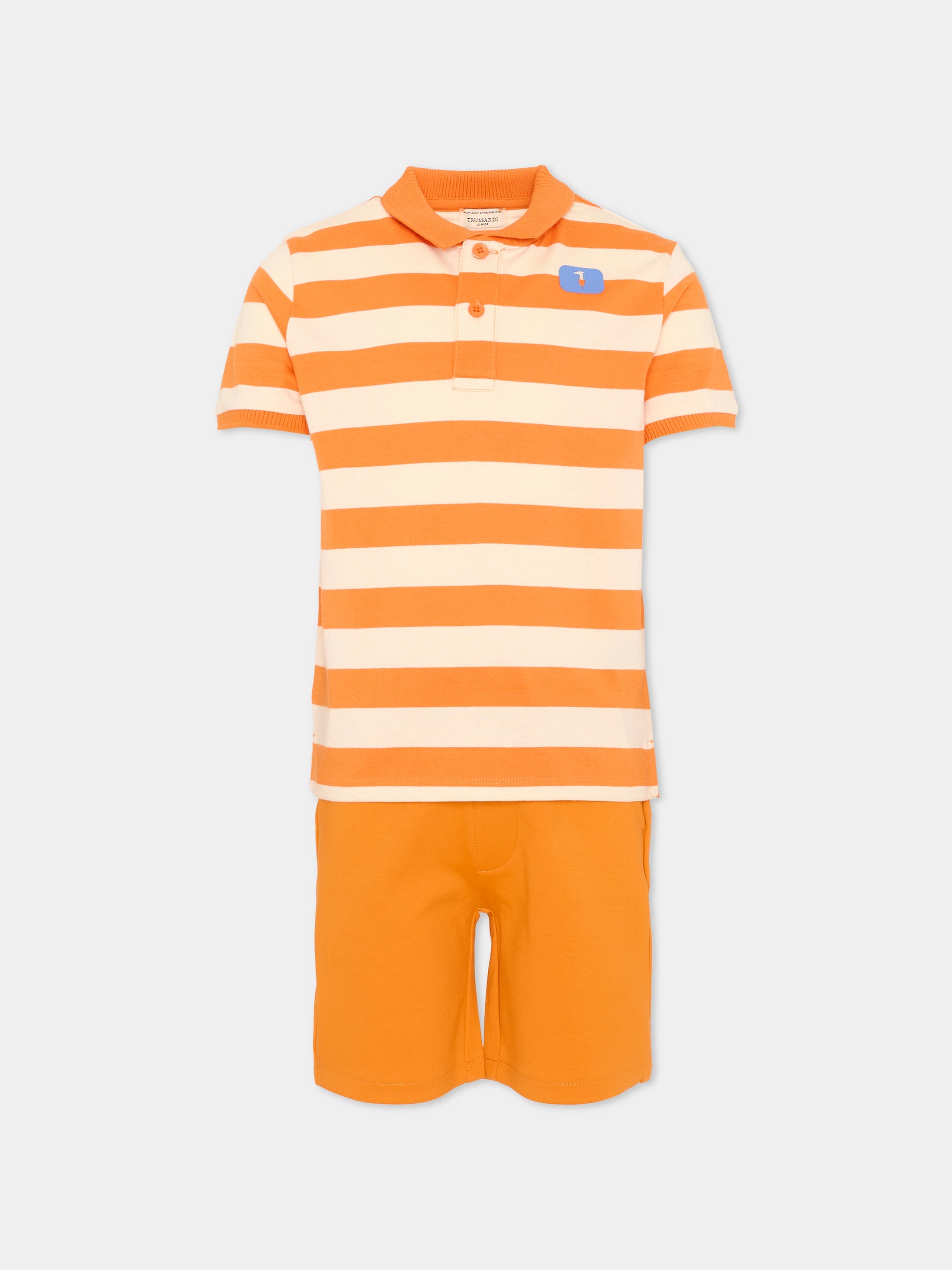 Completo sportivo arancione per bambino a righe,Trussardi Junior,TIP26082CJ ORANGE GOLDEN POPPY