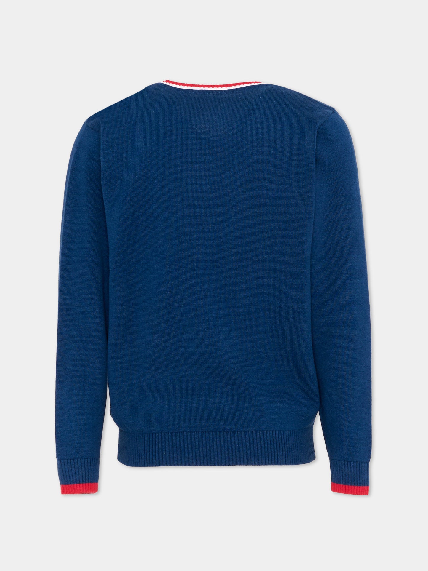 Cardigan blu per bambino con levriero,Trussardi Junior,TIP26007CD BLUE ESTATE