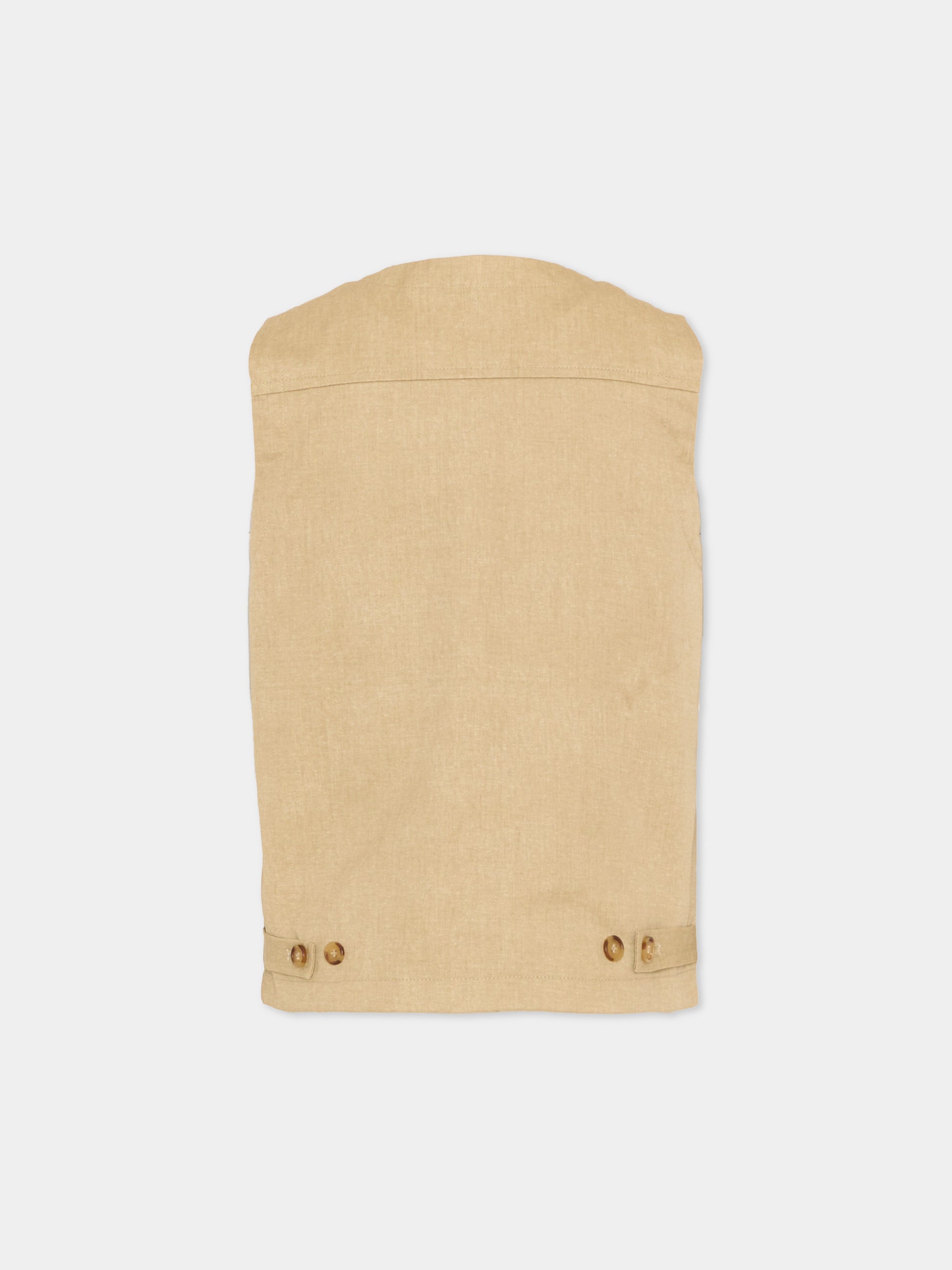 Panciotto marrone per bambino con levriero,Trussardi Junior,TIP26057GT BROWN INCENSE