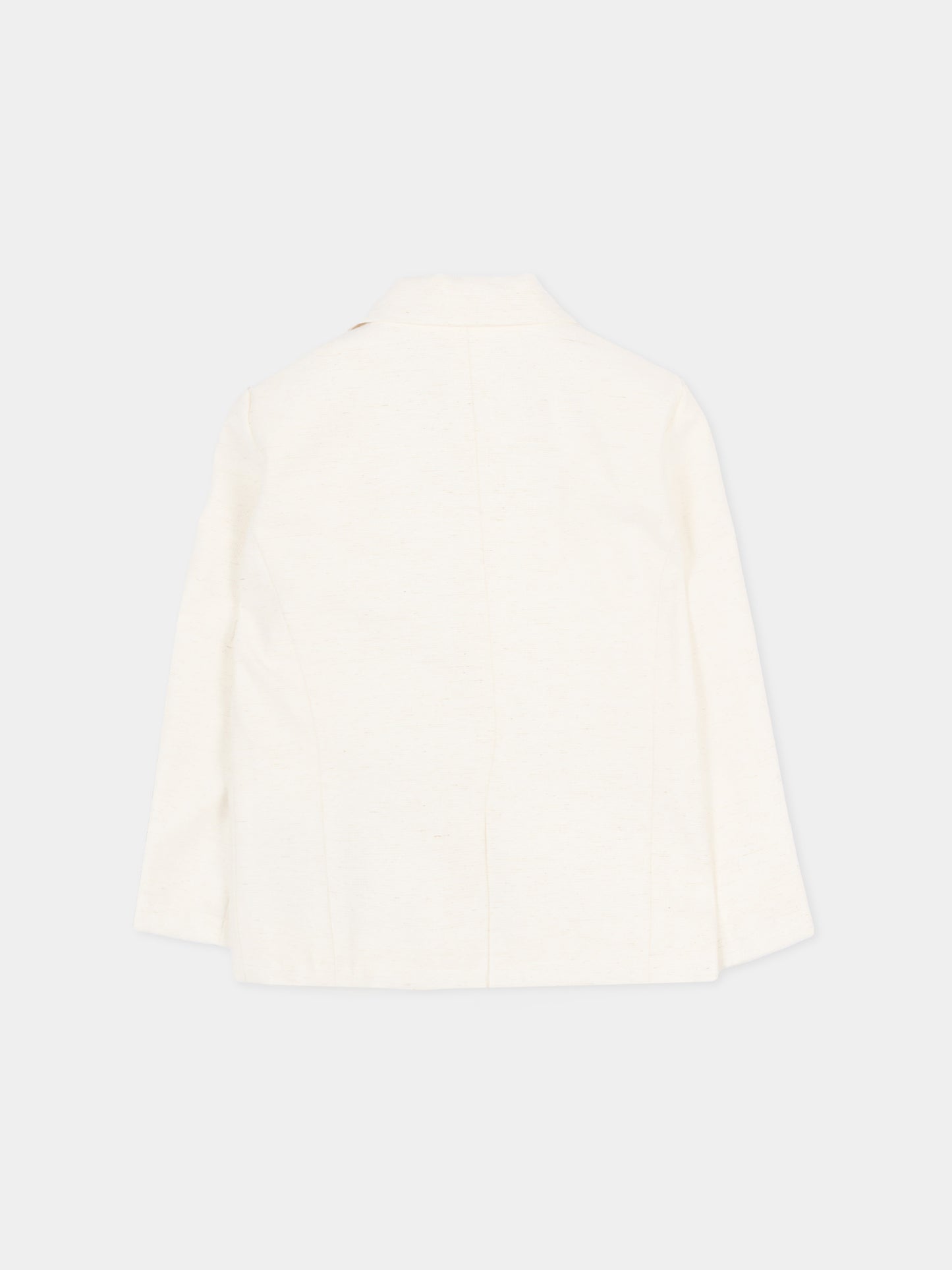 Giacca avorio per neonato con levriero,Trussardi Junior,TIP26054GC BEIGE NEW ECRU