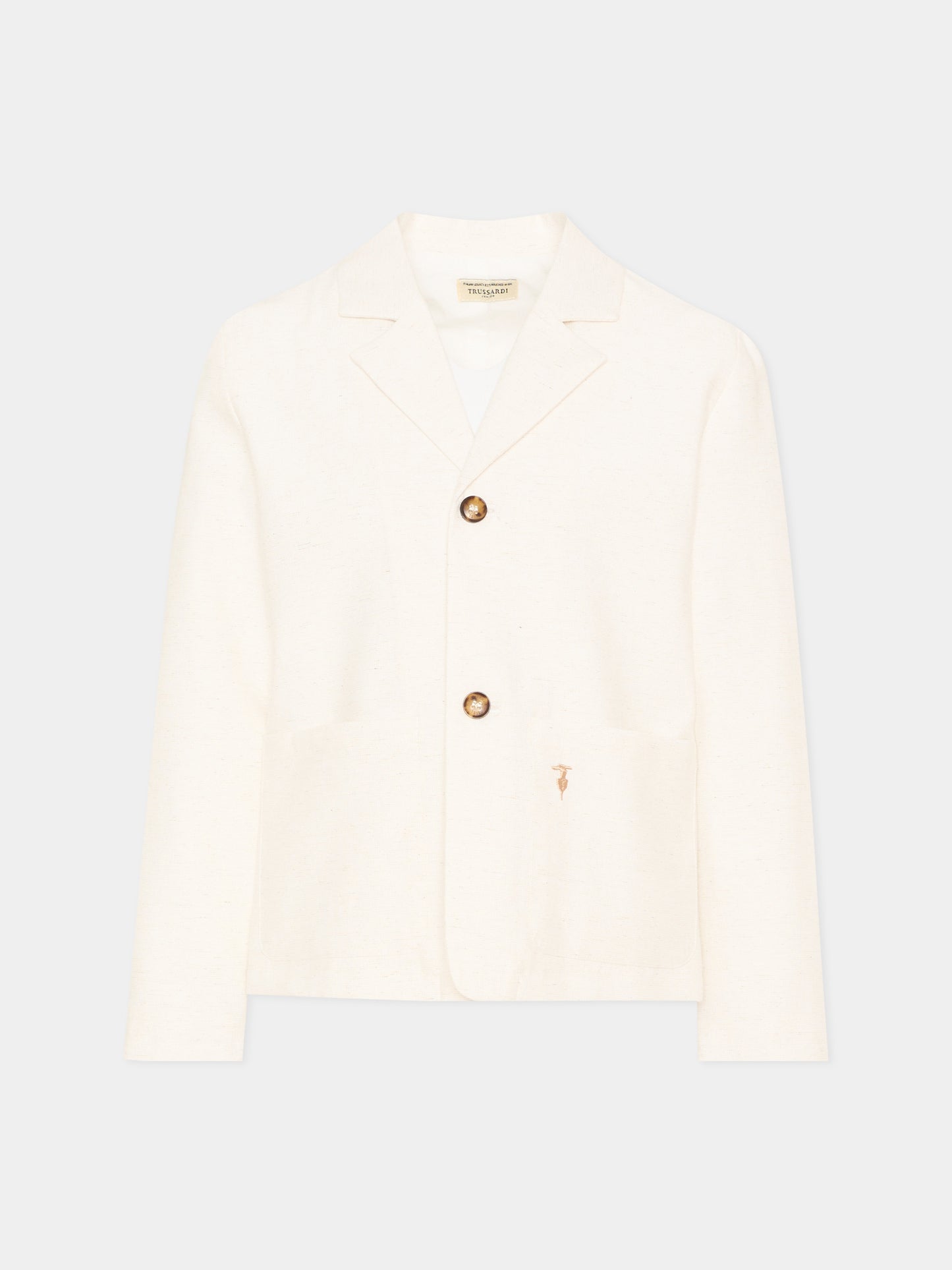 Giacca avorio per bambino con levriero,Trussardi Junior,TIP26054GC BEIGE NEW ECRU