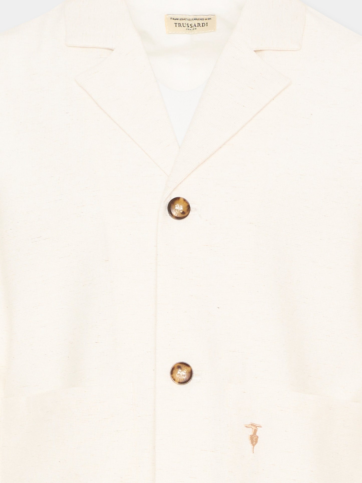 Giacca avorio per bambino con levriero,Trussardi Junior,TIP26054GC BEIGE NEW ECRU