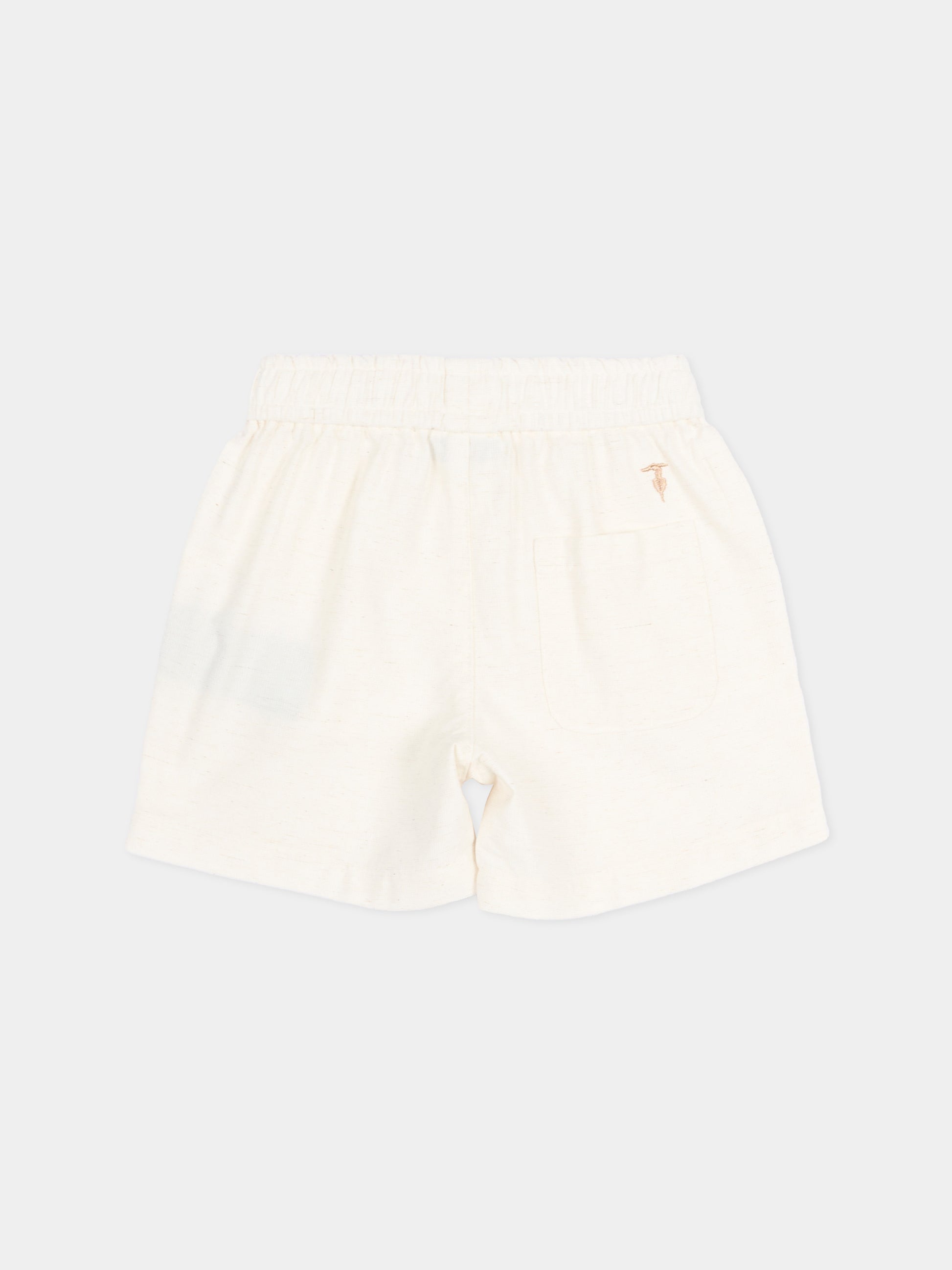 Shorts eleganti avorio per neonato con levriero,Trussardi Junior,TIP26063BE BEIGE NEW ECRU