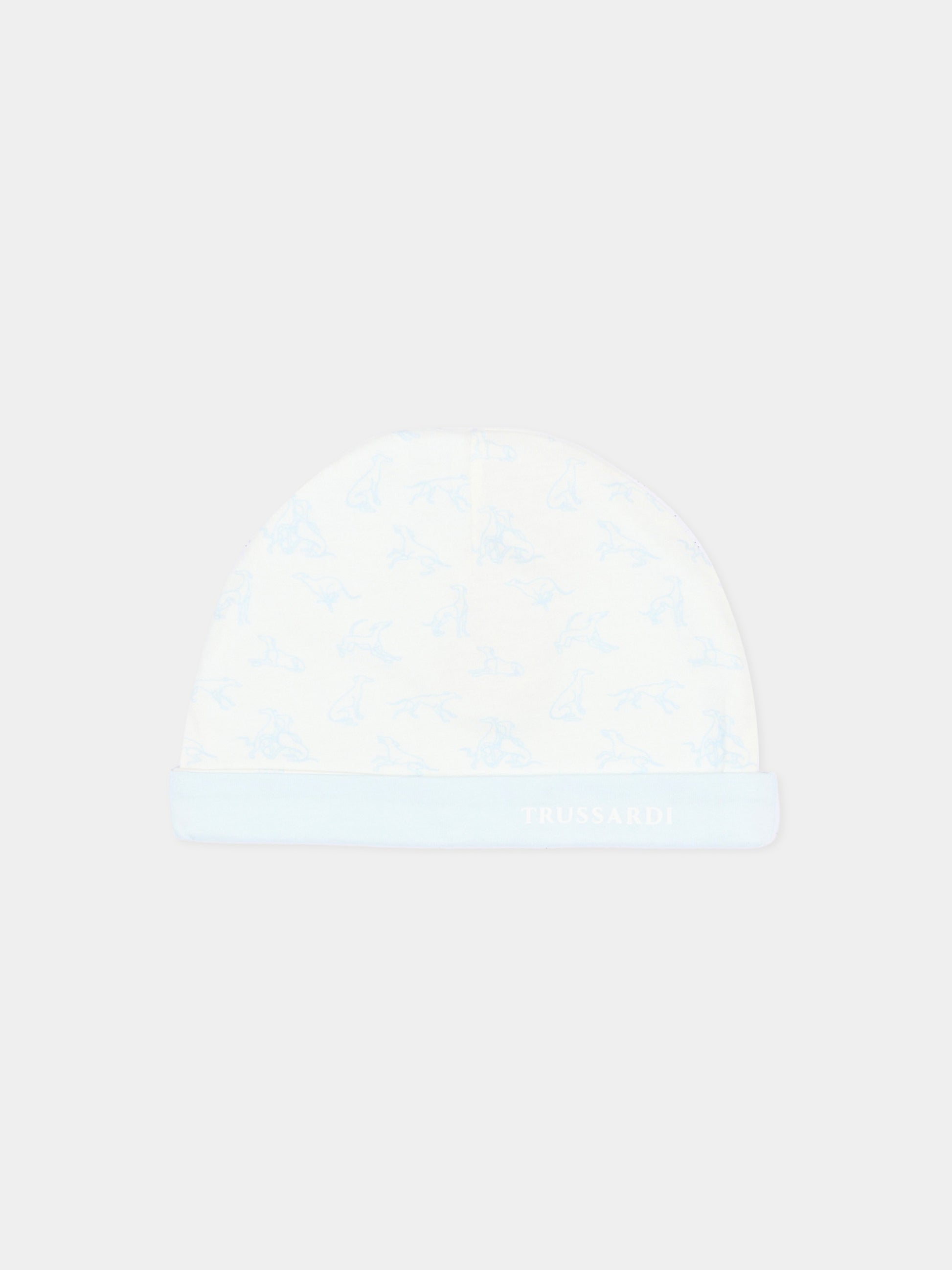 Set tutina avorio per neonato con levrieri,Trussardi Junior,TLP26003TU WHITE